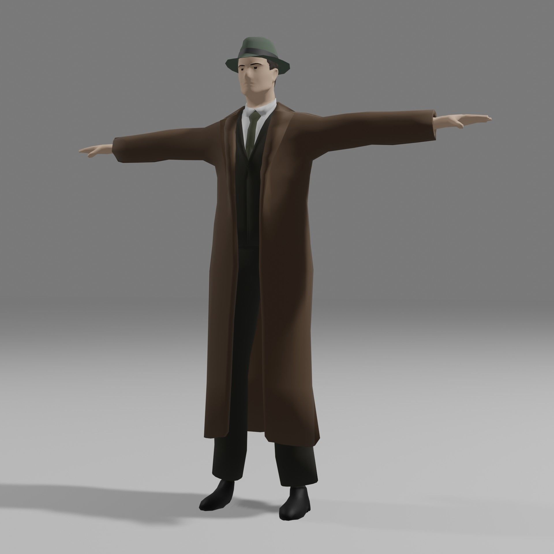 Simply Stylized Male Detective Low-poly 3D model Low-poly 3D model_2