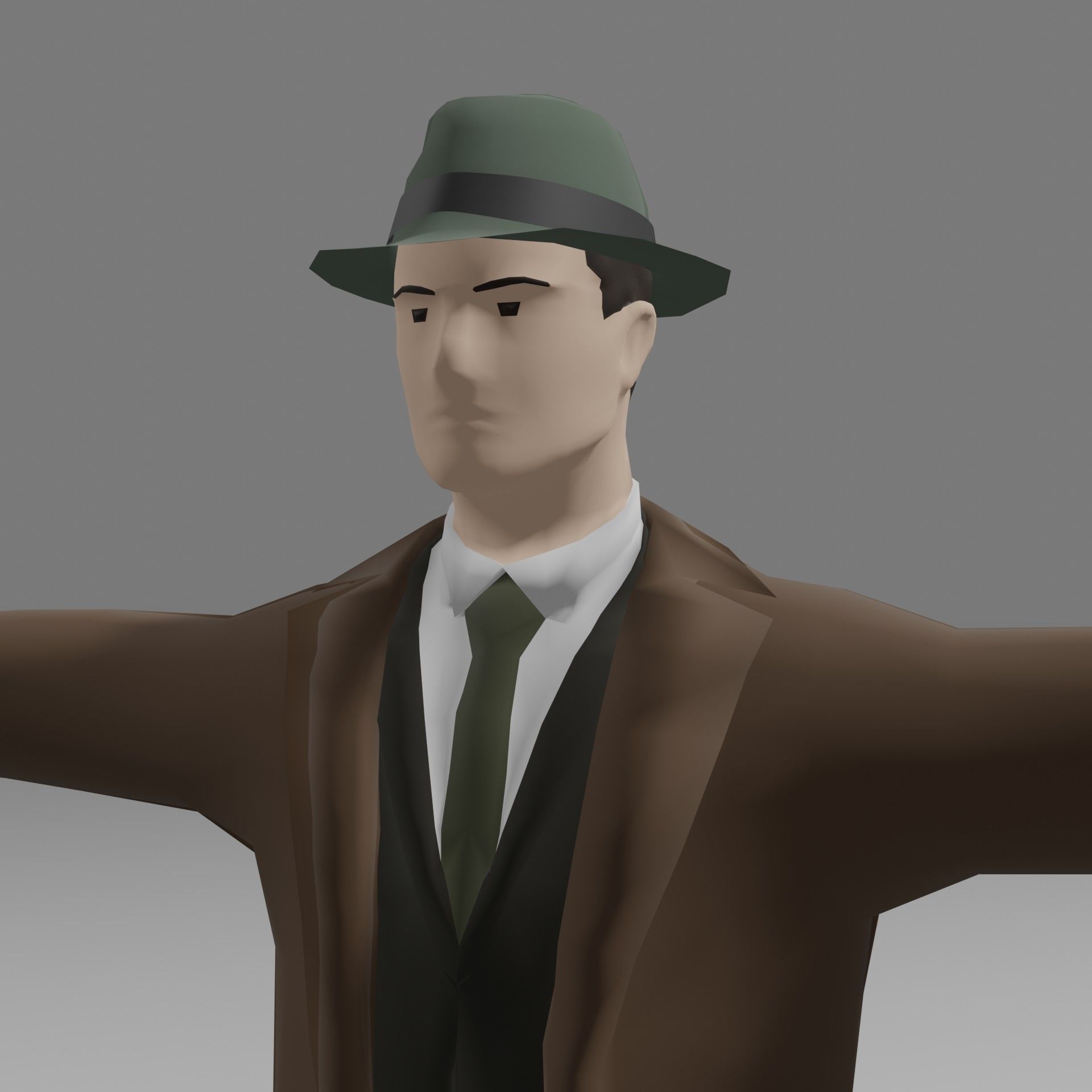 Simply Stylized Male Detective Low-poly 3D model Low-poly 3D model_4