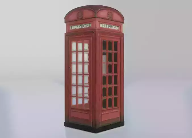 Red Telephone Box Model - Game Ready