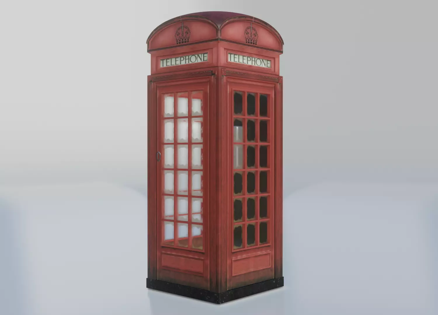Red Telephone Box Model - Game Ready Low-poly 3D model