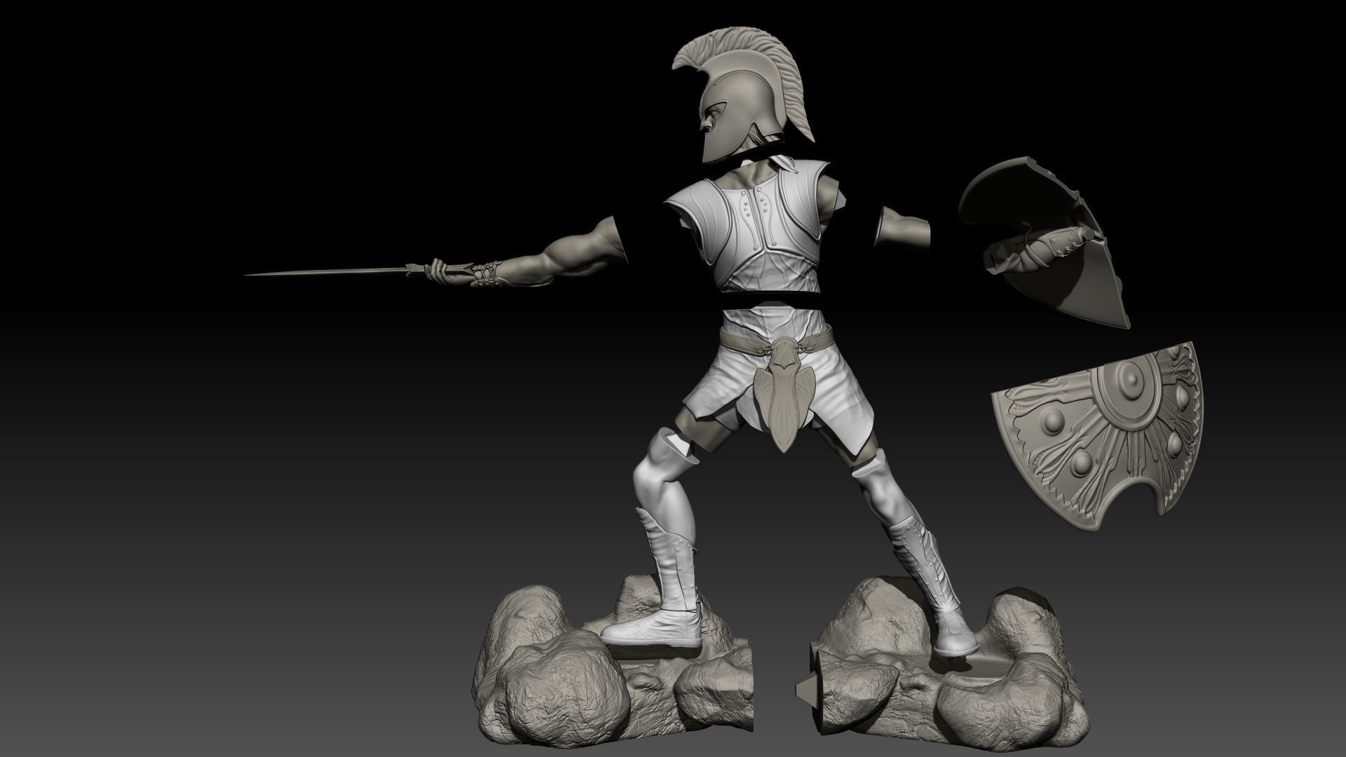 Achilles Warrior Printable Model  3D print model_11