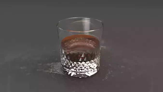 Whisky Glass Low-poly 3D model