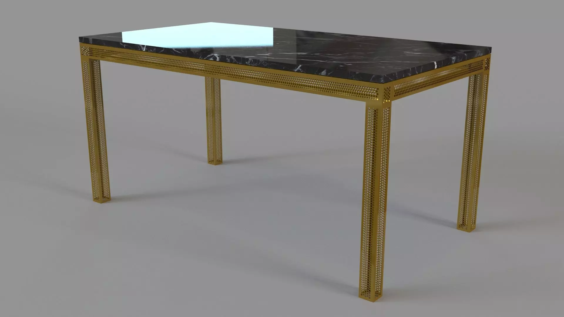Perforated Marble Desk 3D model_0