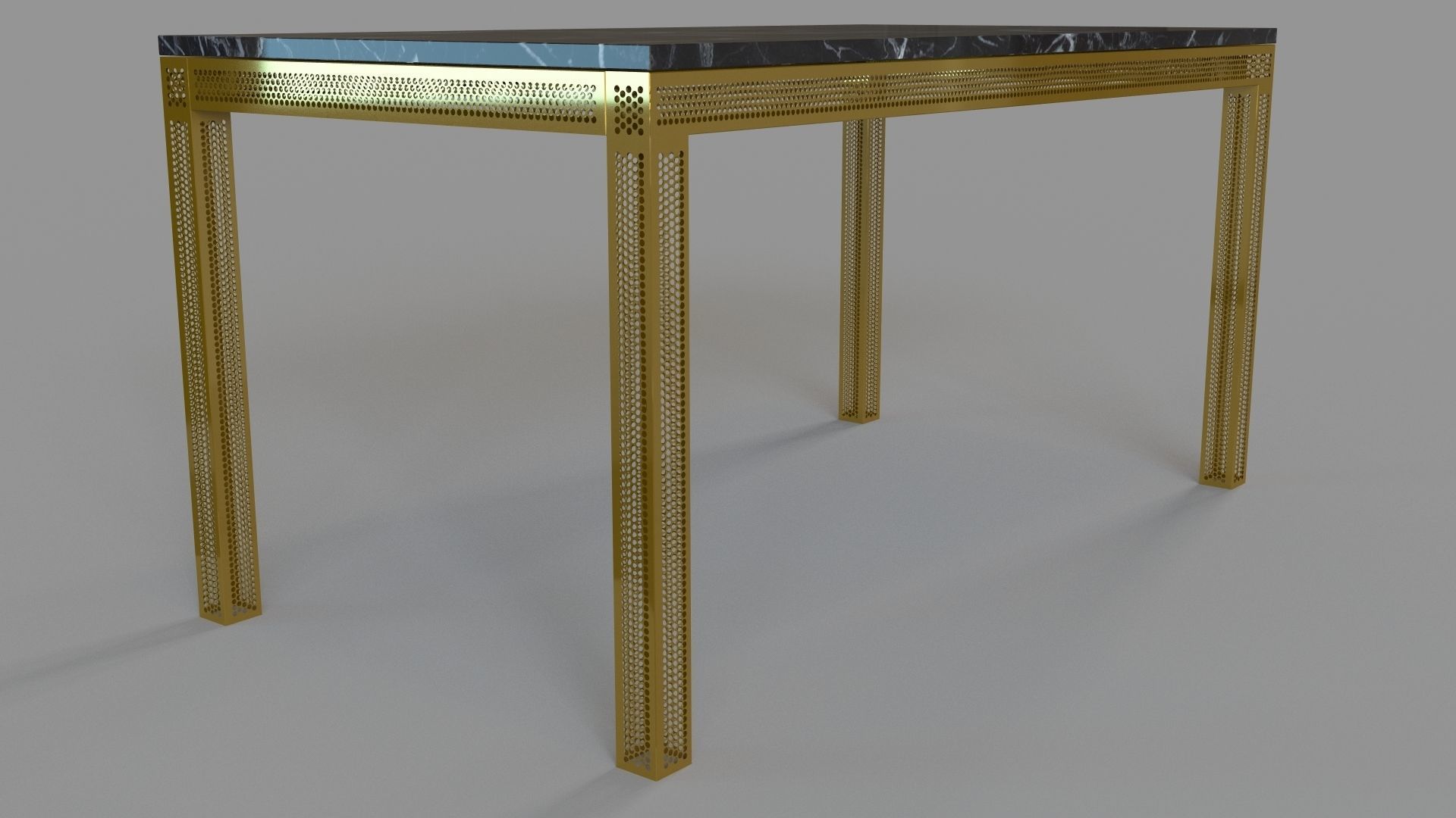 Perforated Marble Desk 3D model_2