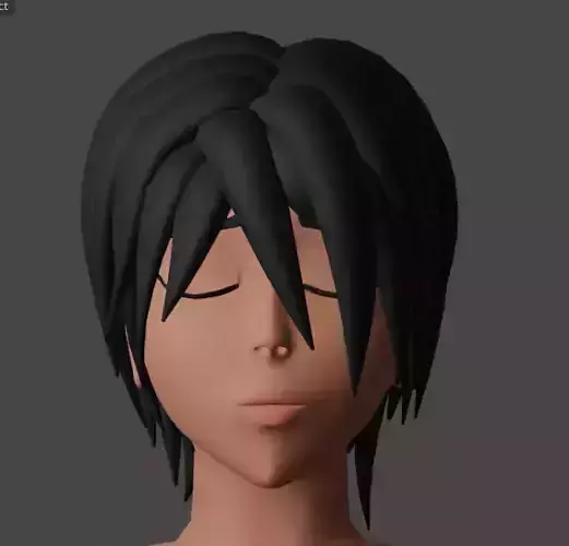 AnimeFemaleCharacter haired girl with eyes closed