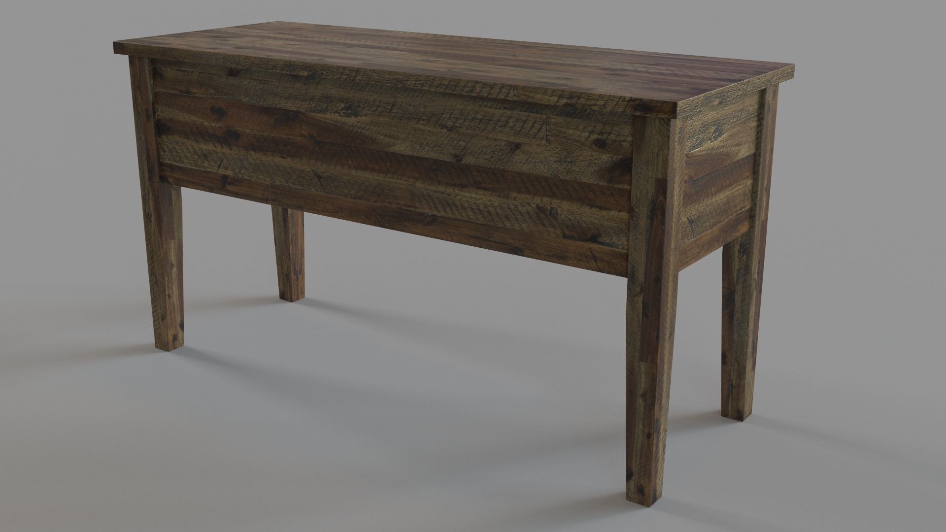 Artisans Craft Dakota Oak 5 Drawer Desk 3D model_3