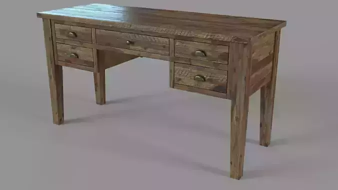 Artisans Craft Dakota Oak 5 Drawer Desk