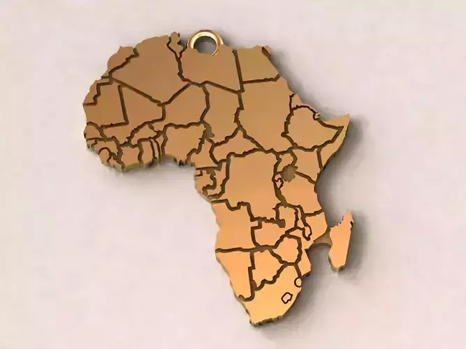 Africa Charm Pendant 3D print model