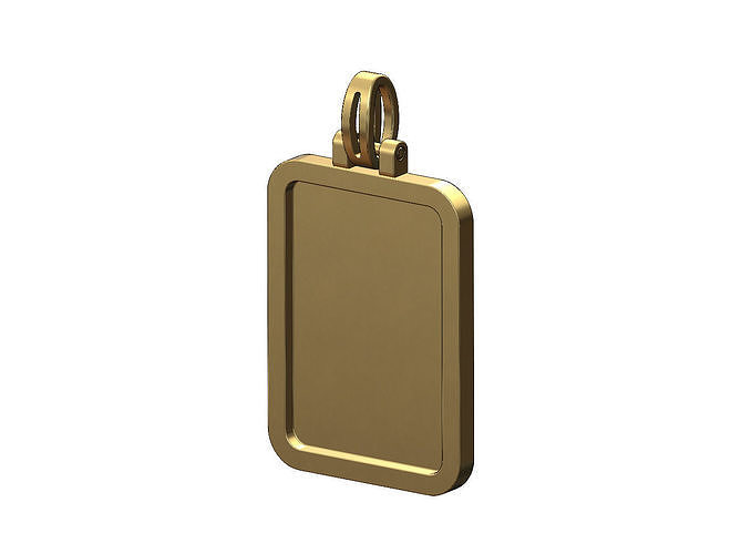 Simple rectangular memory picture pendant 3D print model