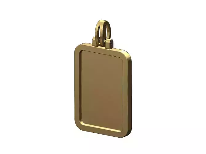 Simple rectangular memory picture pendant