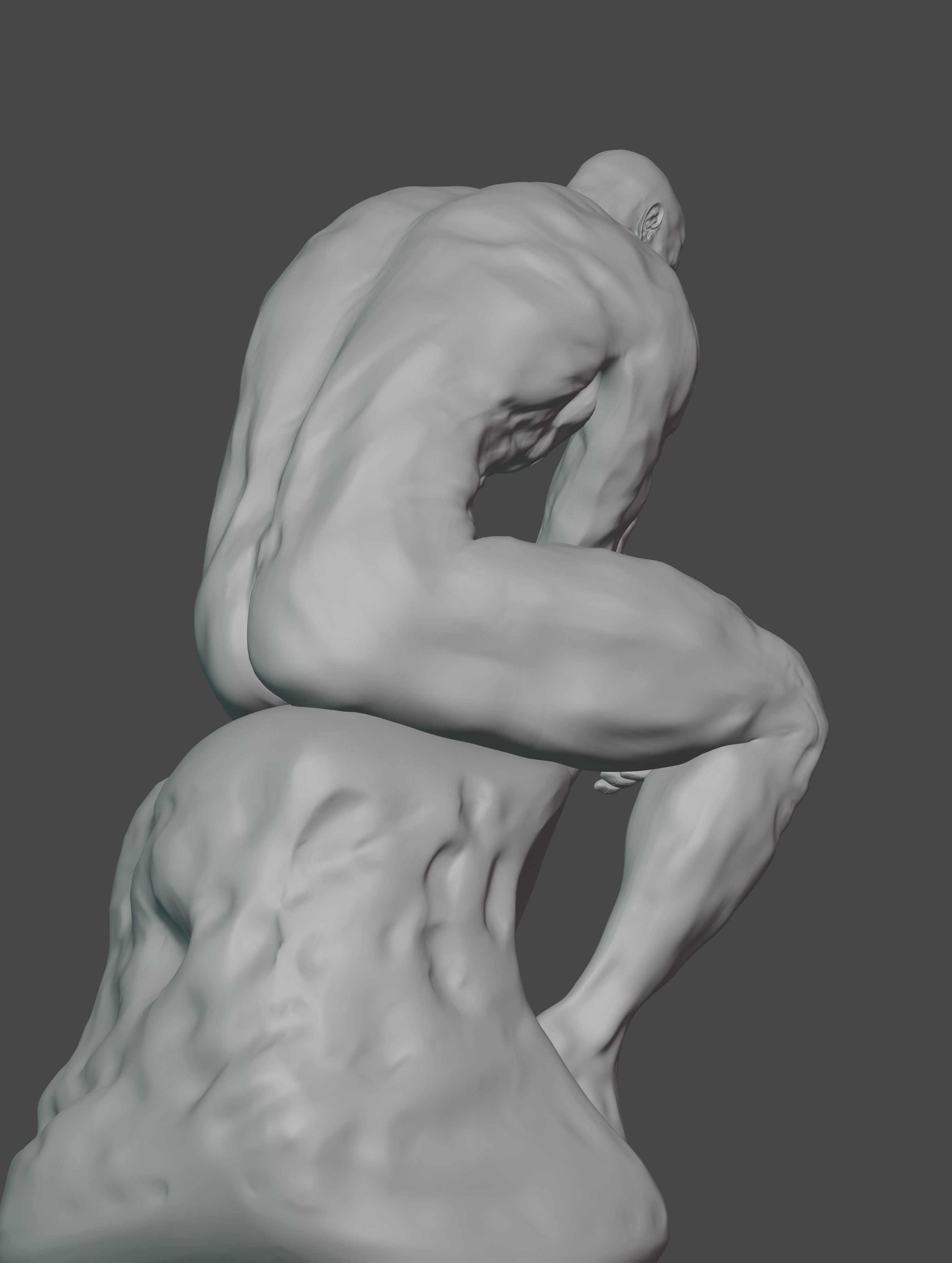  statue of the thinker was sculpted from Dwayne Johnson 3D print model_34