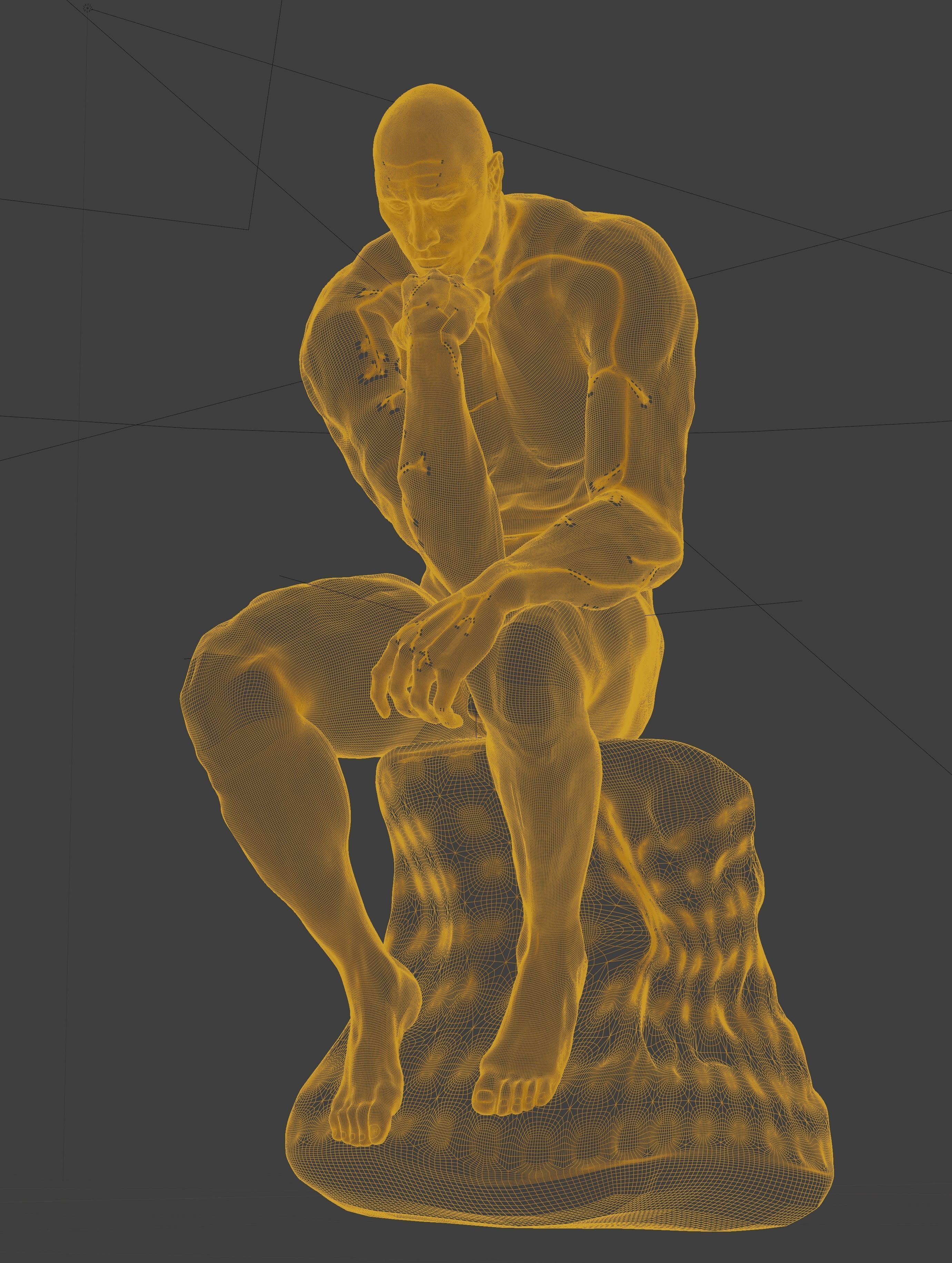  statue of the thinker was sculpted from Dwayne Johnson 3D print model_42