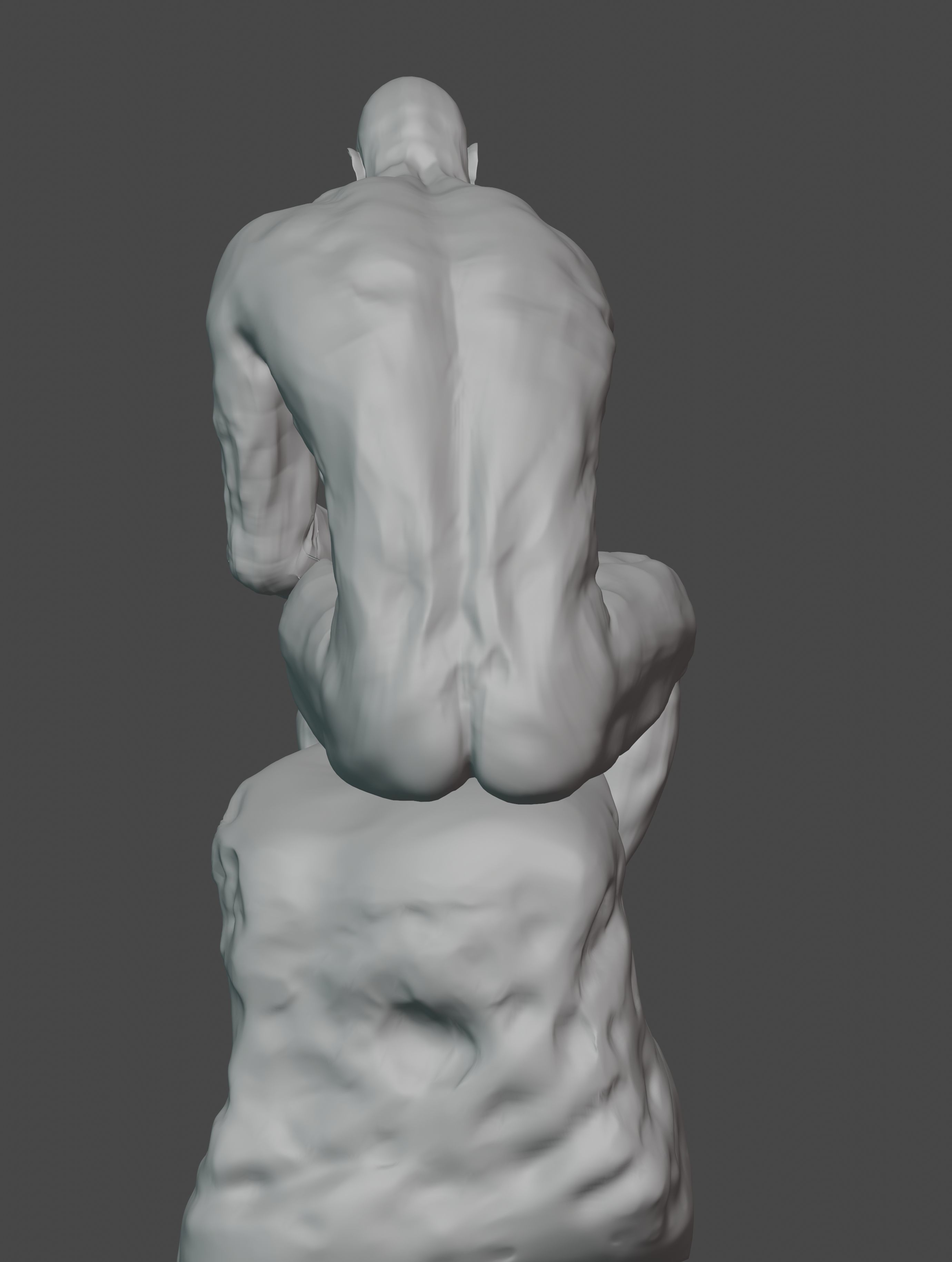  statue of the thinker was sculpted from Dwayne Johnson 3D print model_13