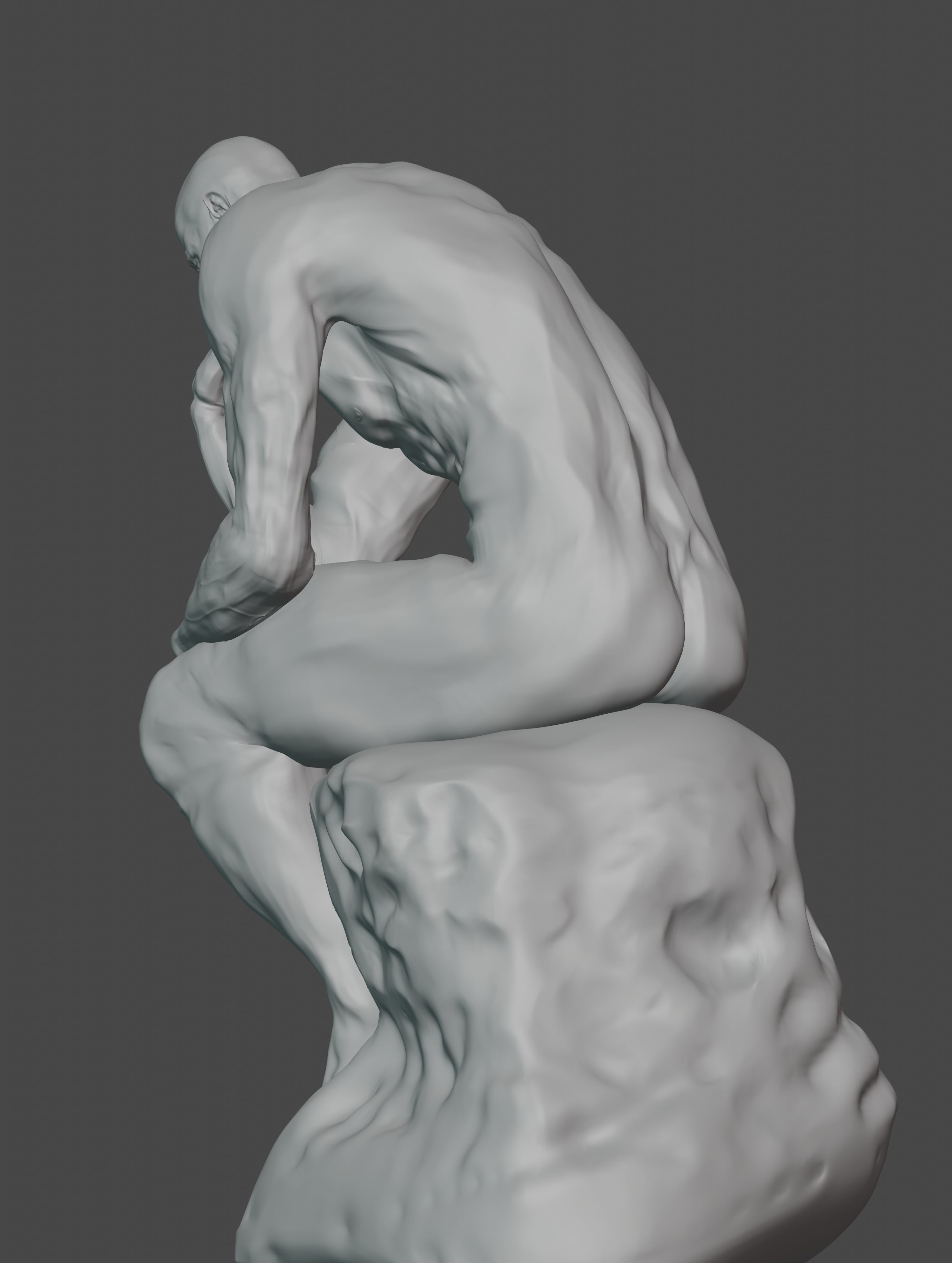  statue of the thinker was sculpted from Dwayne Johnson 3D print model_38