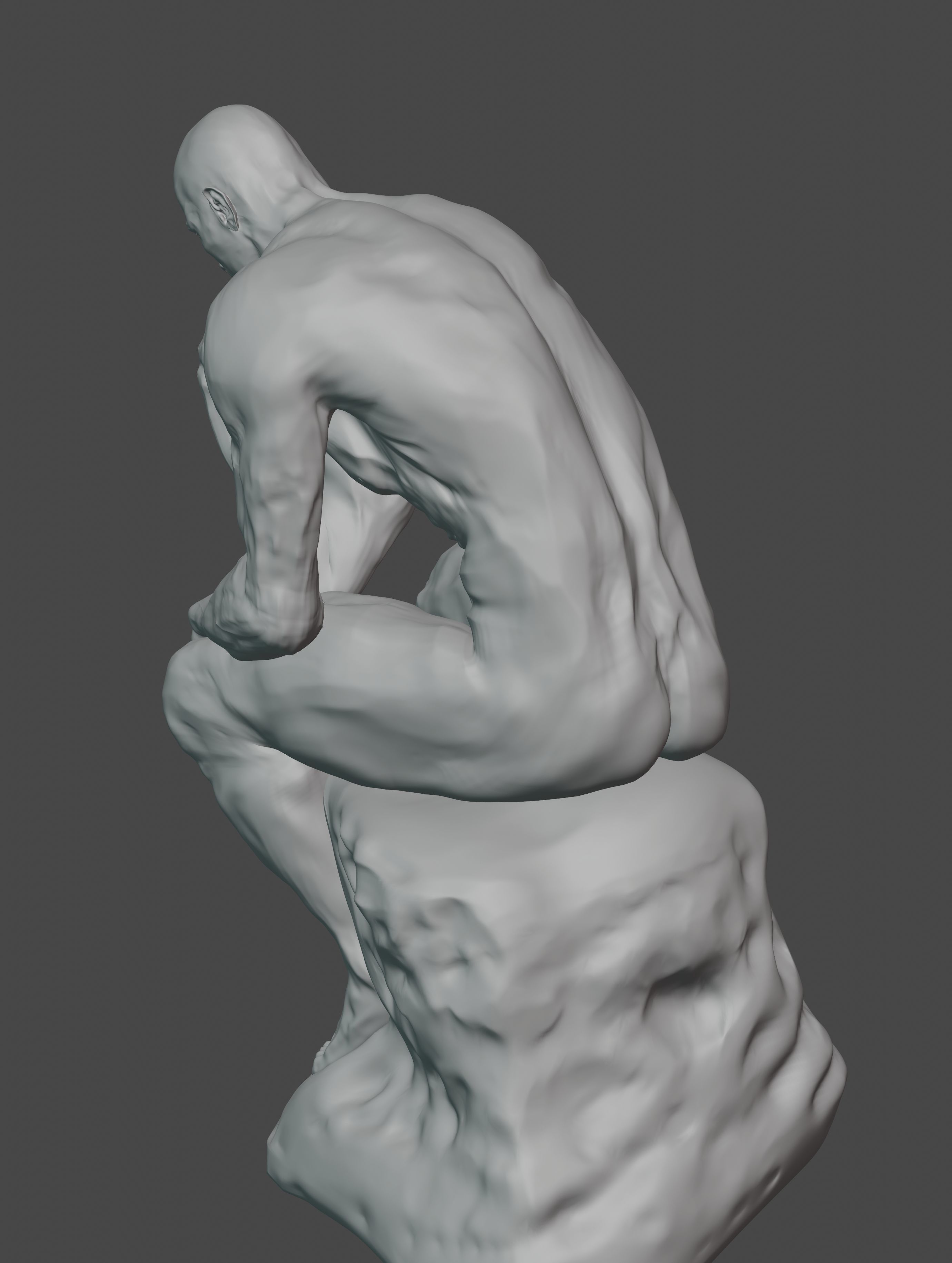  statue of the thinker was sculpted from Dwayne Johnson 3D print model_17