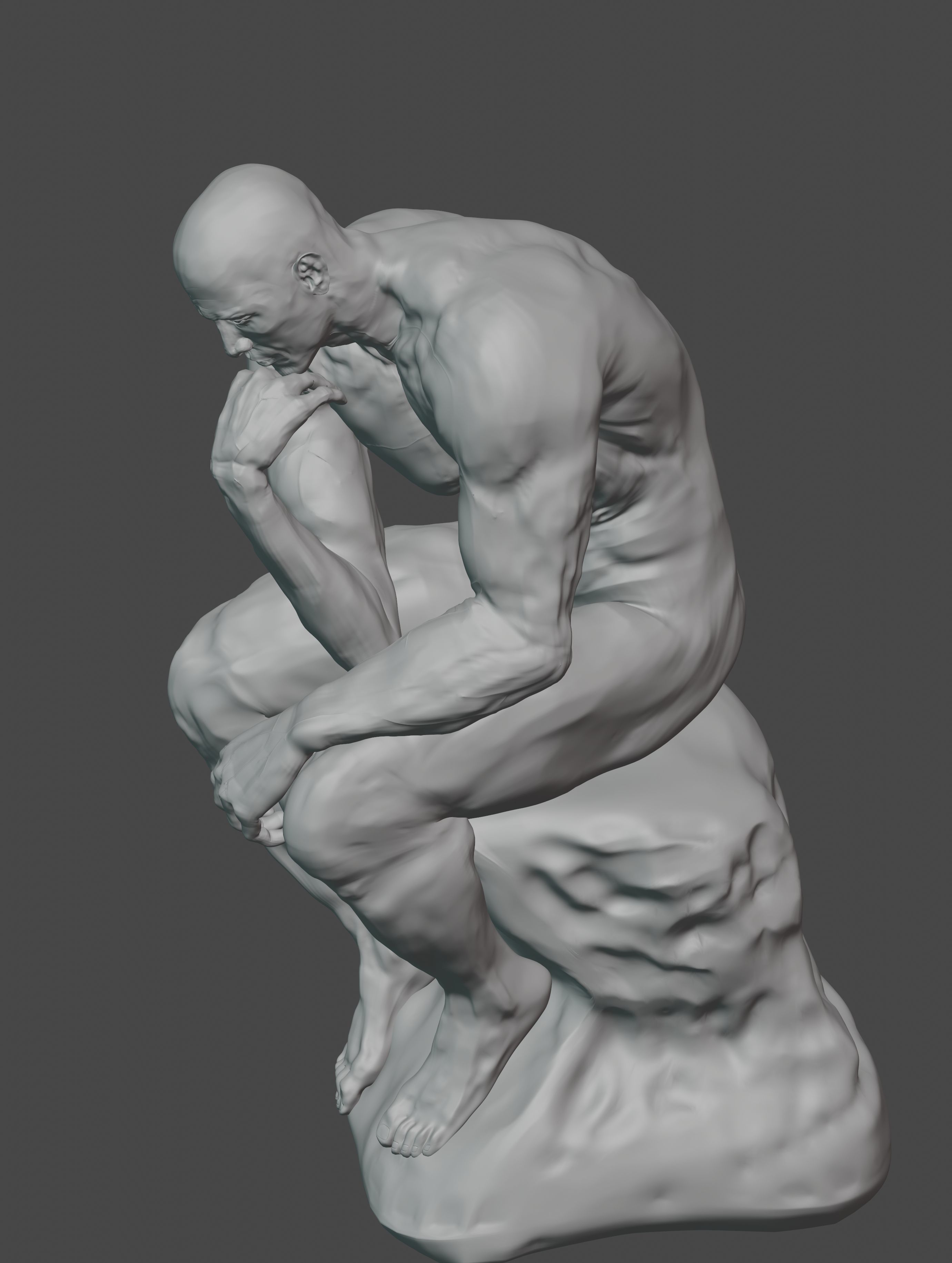 statue of the thinker was sculpted from Dwayne Johnson 3D print model_23