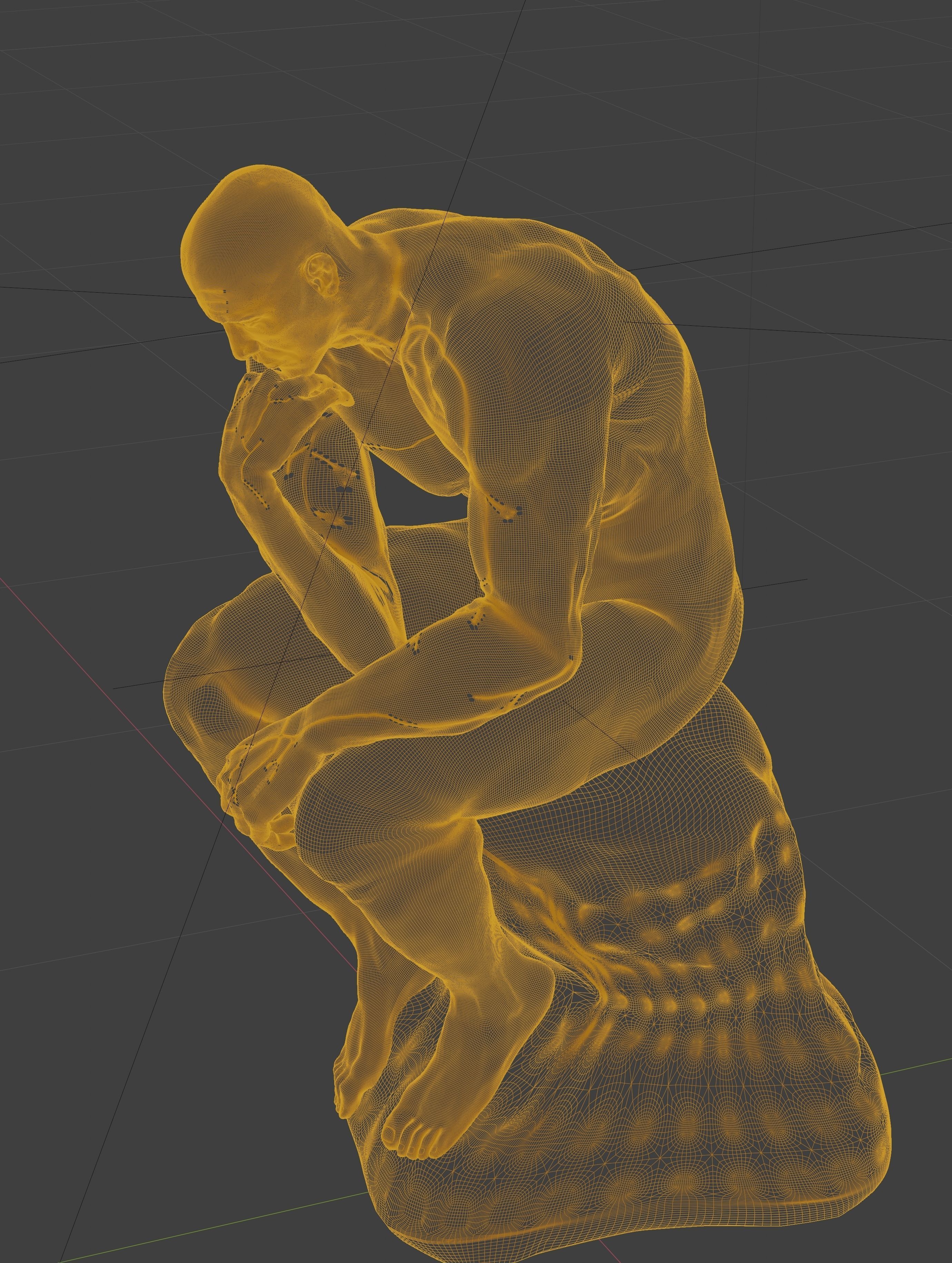 statue of the thinker was sculpted from Dwayne Johnson 3D print model_41