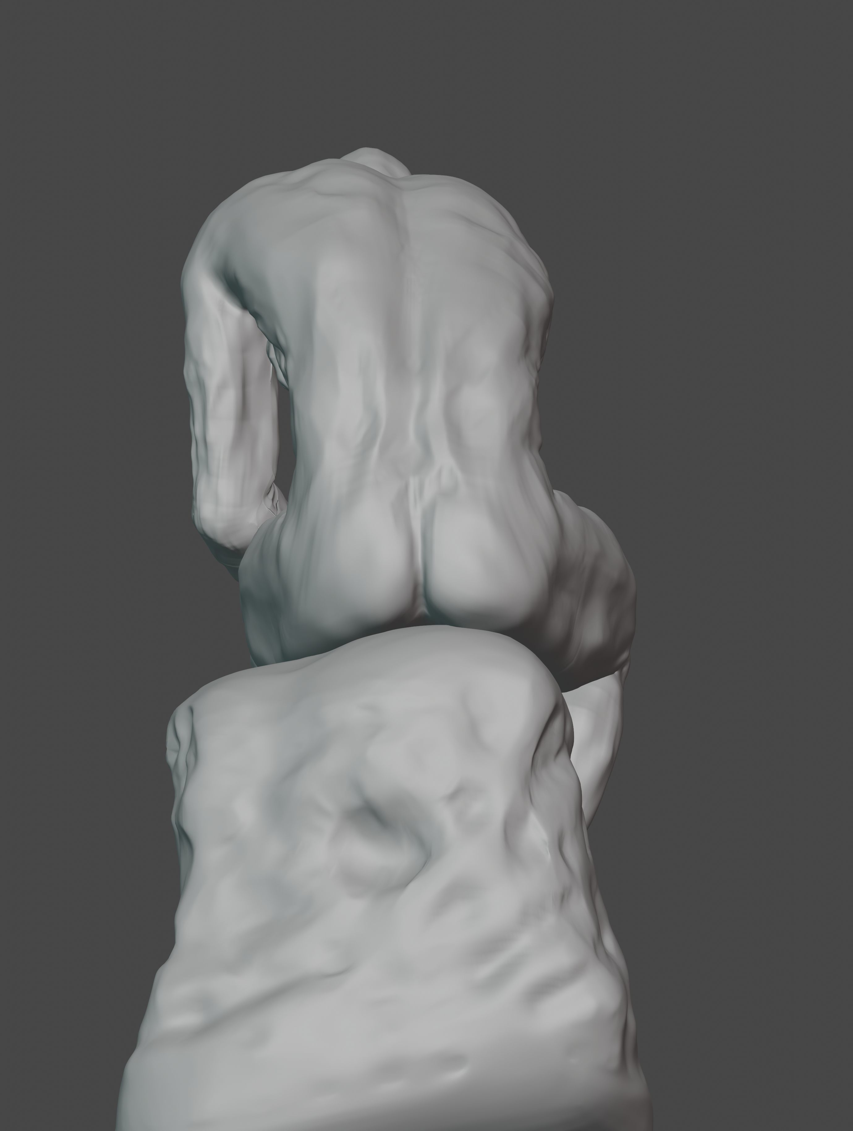  statue of the thinker was sculpted from Dwayne Johnson 3D print model_36