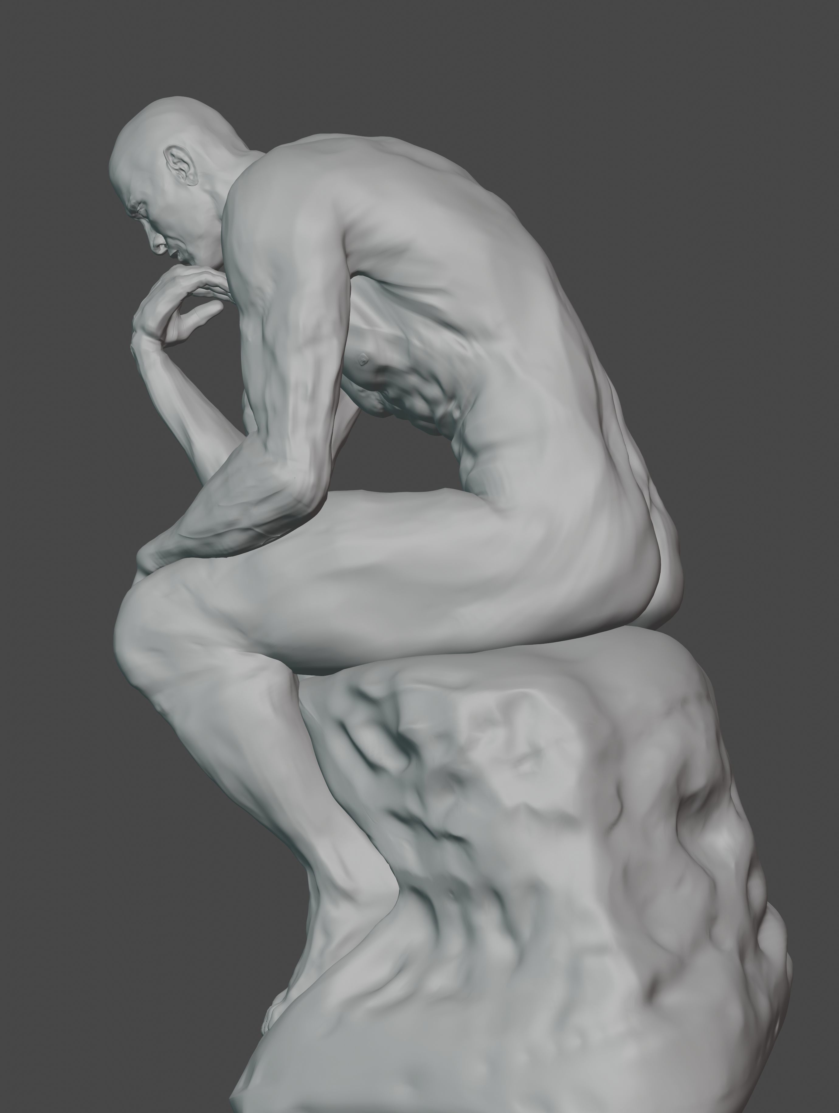  statue of the thinker was sculpted from Dwayne Johnson 3D print model_27