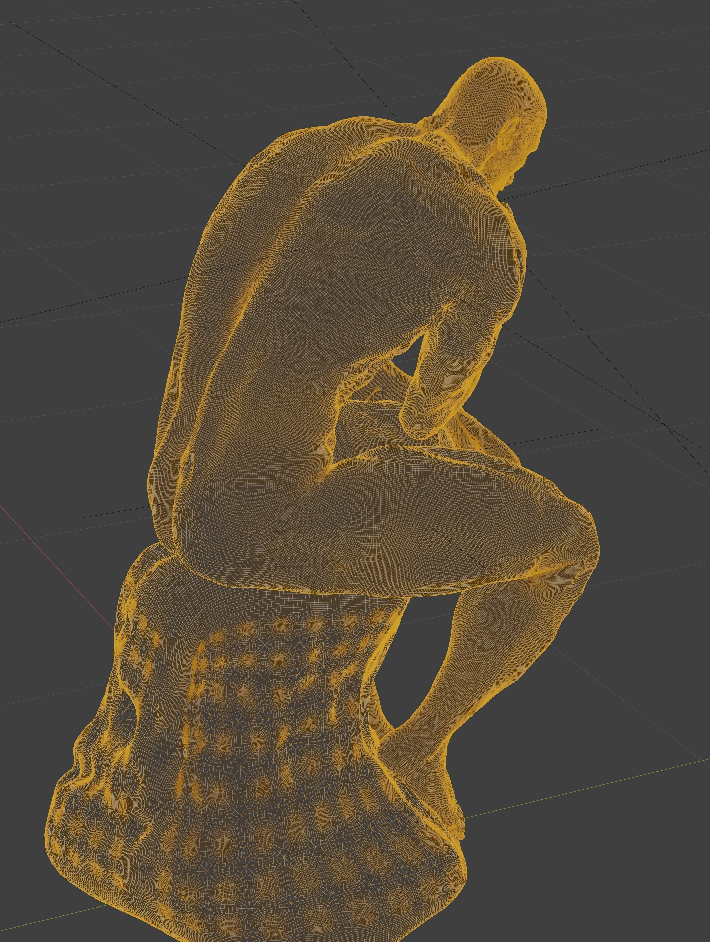  statue of the thinker was sculpted from Dwayne Johnson 3D print model_40