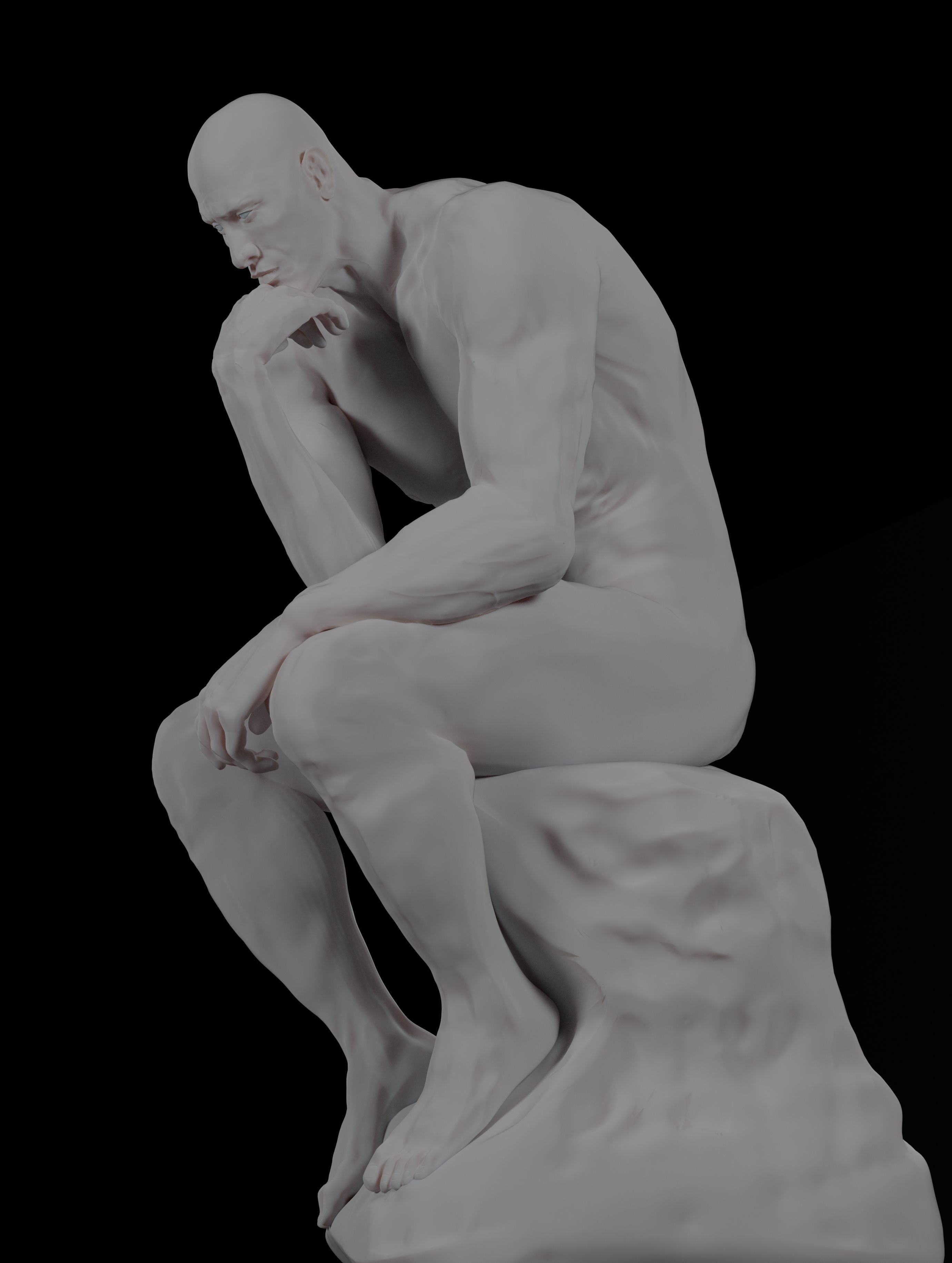  statue of the thinker was sculpted from Dwayne Johnson 3D print model_22