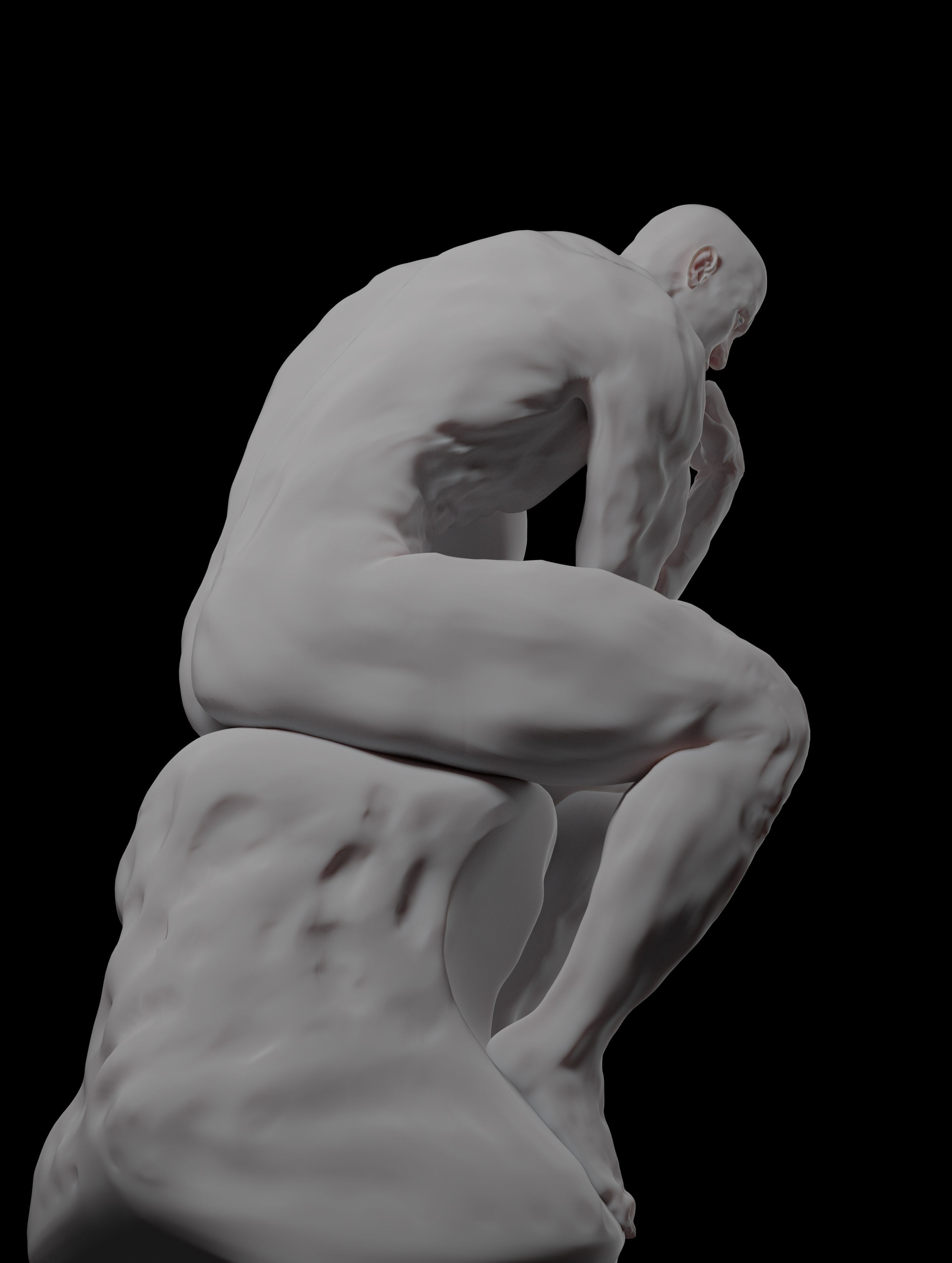  statue of the thinker was sculpted from Dwayne Johnson 3D print model_6