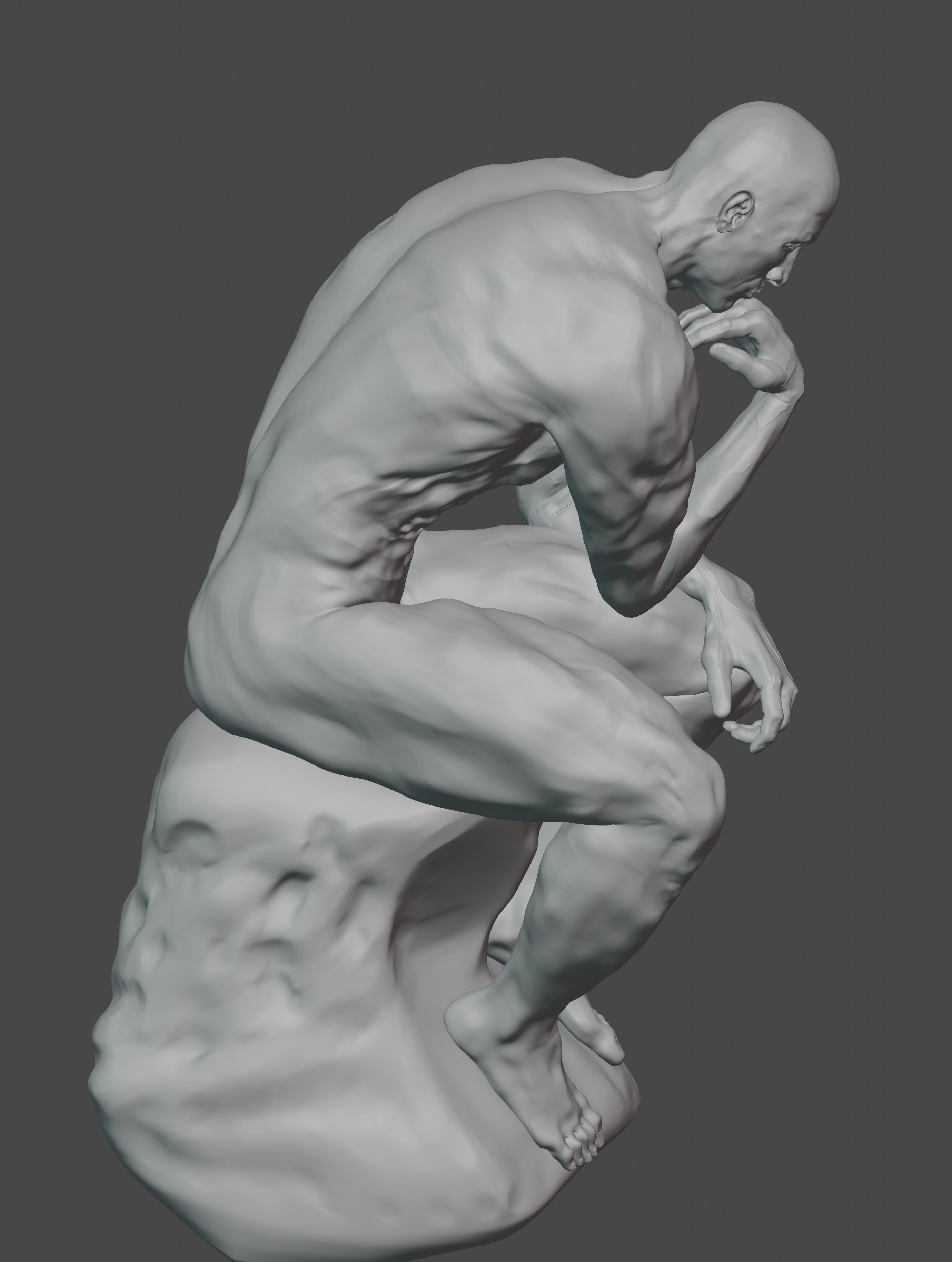  statue of the thinker was sculpted from Dwayne Johnson 3D print model_5