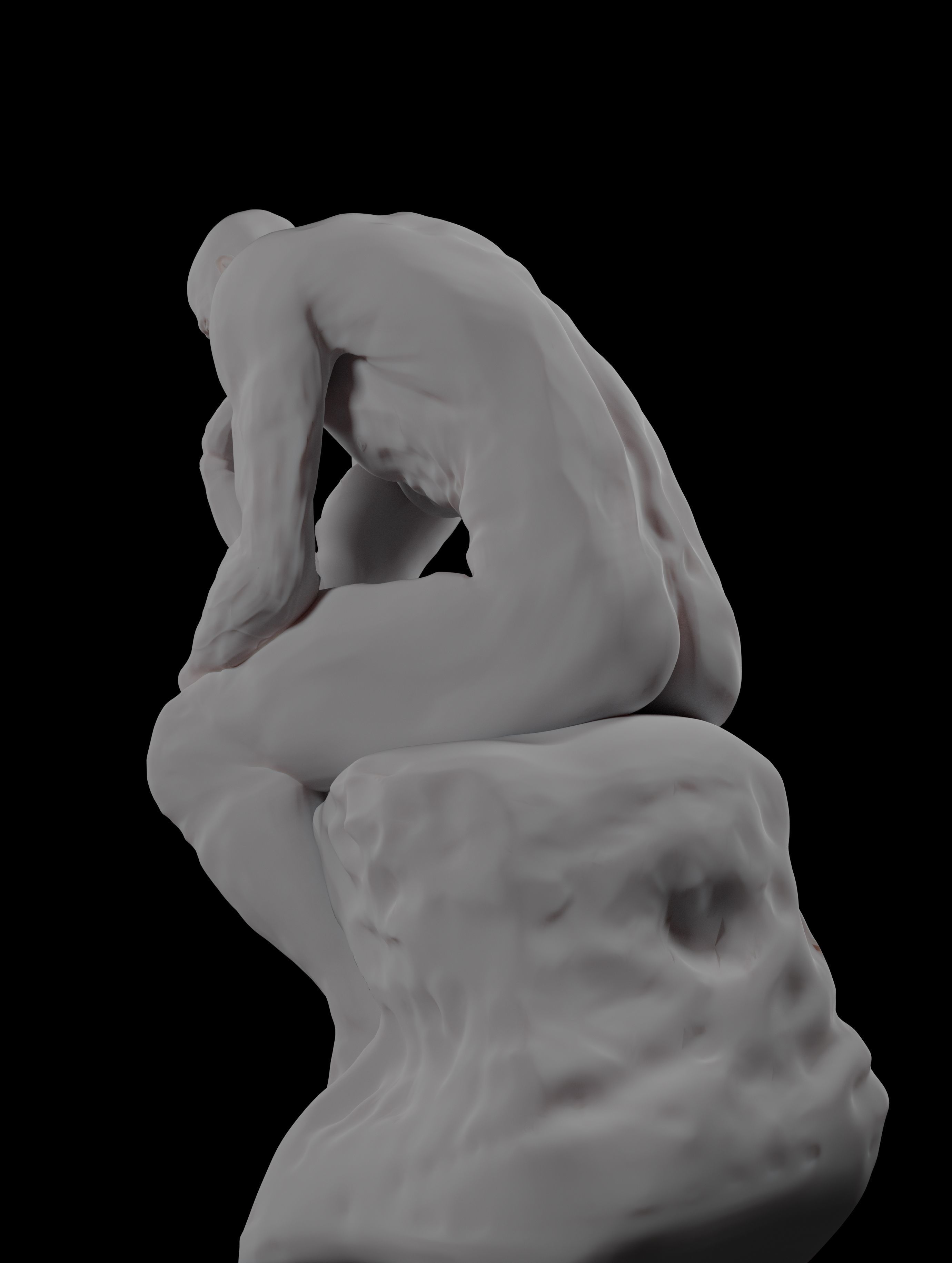  statue of the thinker was sculpted from Dwayne Johnson 3D print model_16