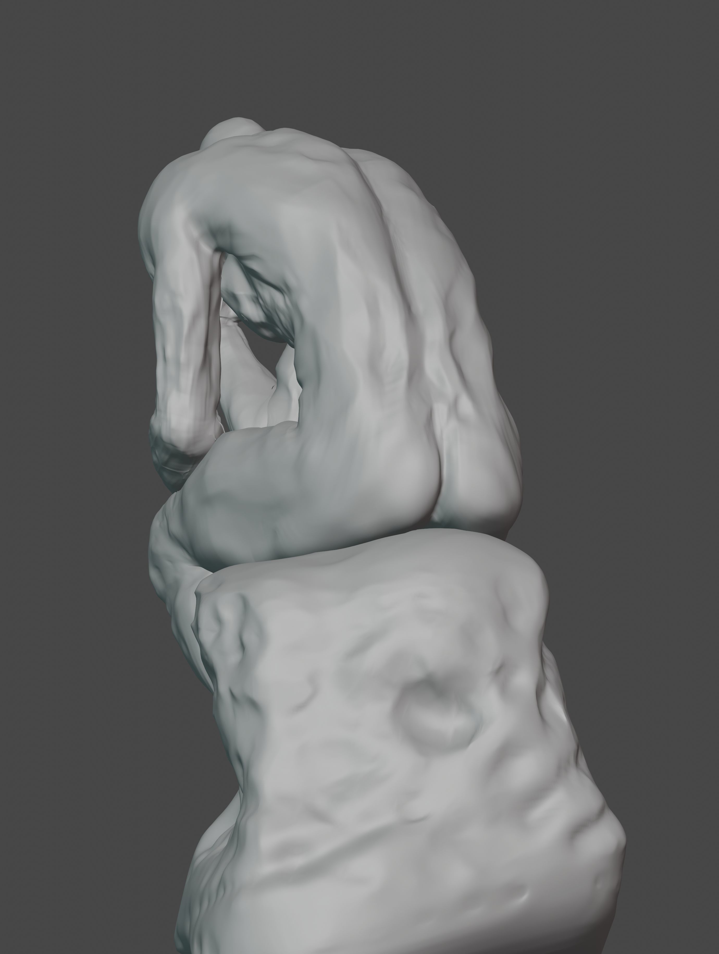  statue of the thinker was sculpted from Dwayne Johnson 3D print model_37