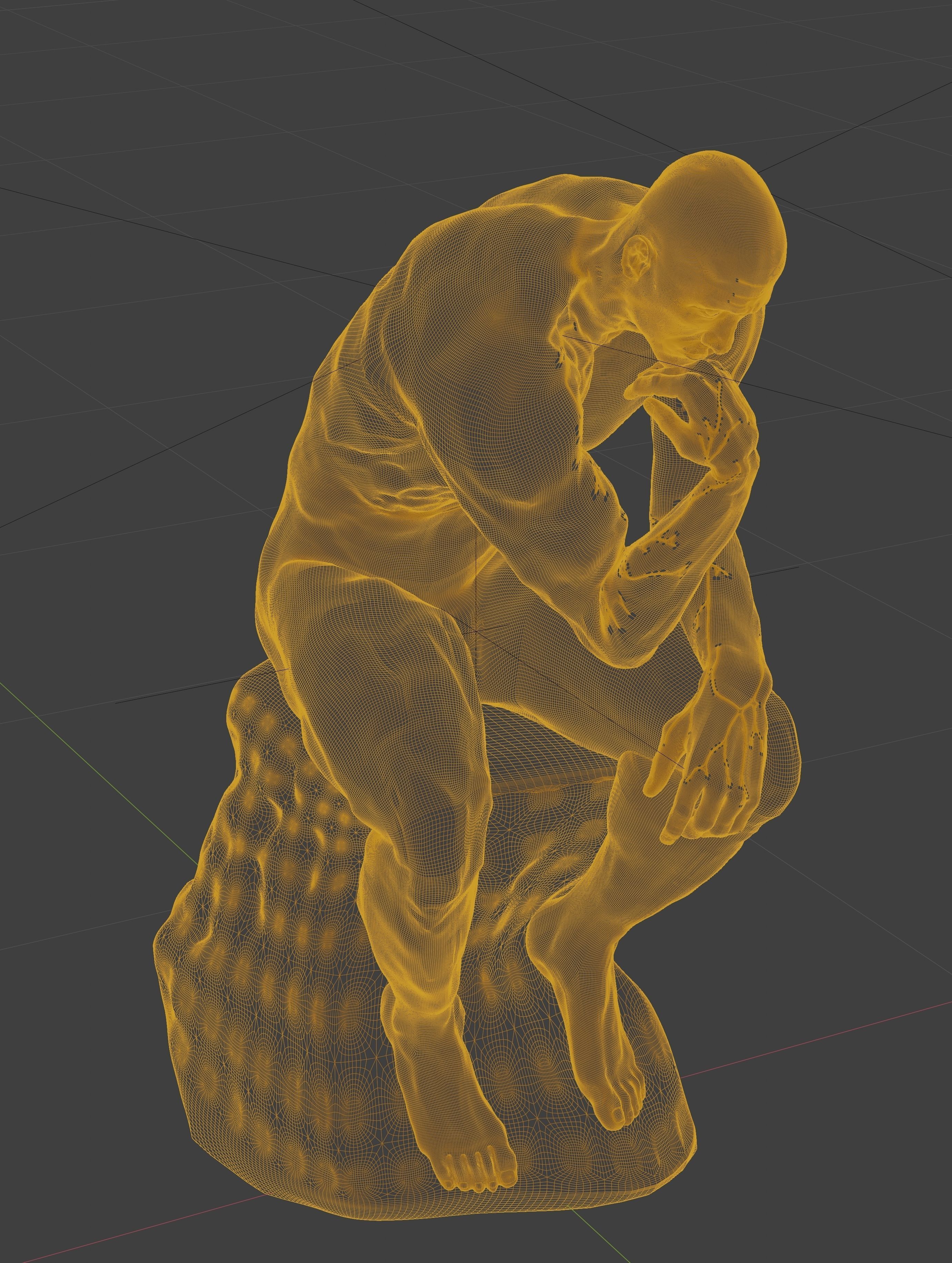  statue of the thinker was sculpted from Dwayne Johnson 3D print model_39