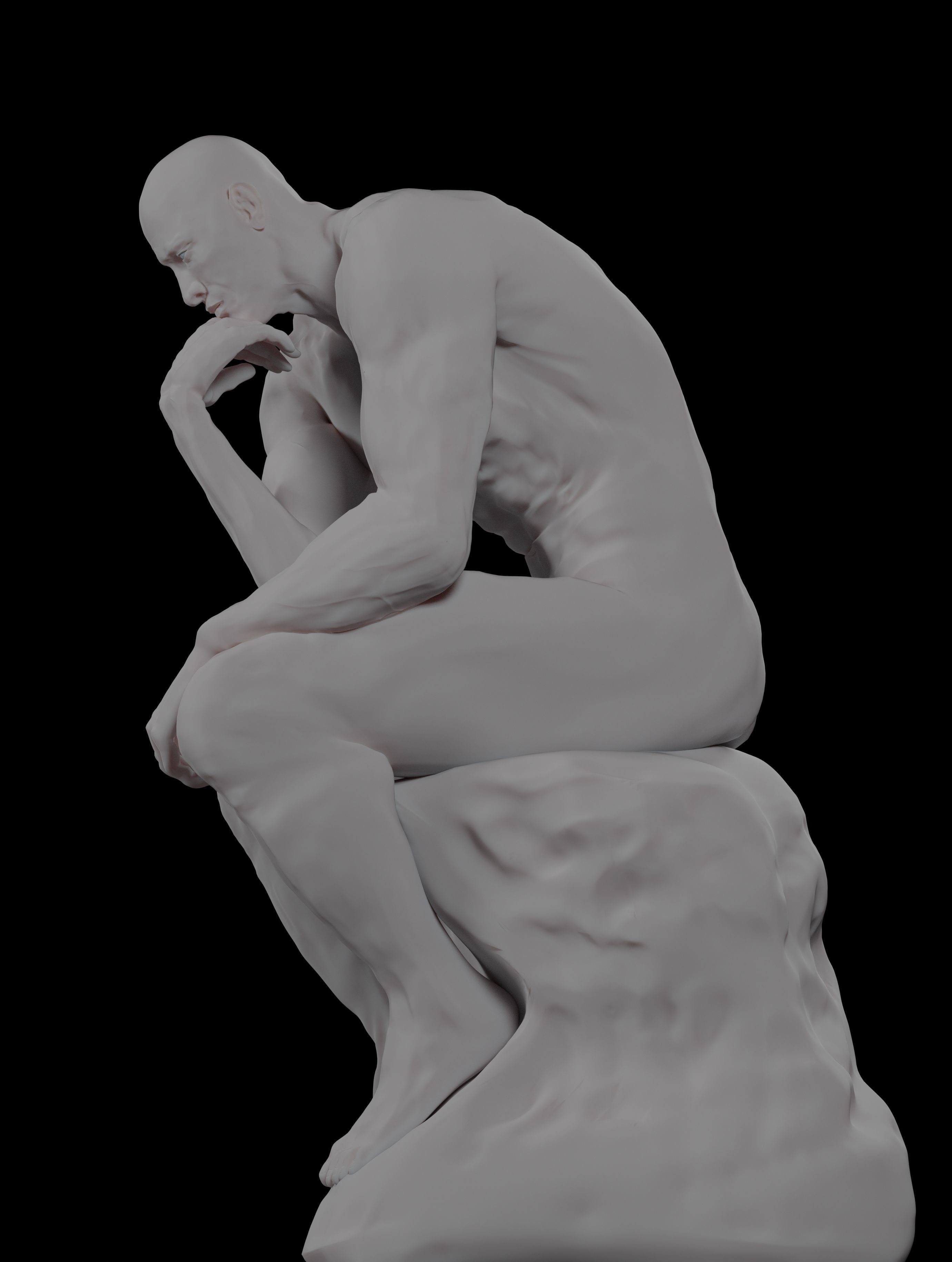  statue of the thinker was sculpted from Dwayne Johnson 3D print model_20