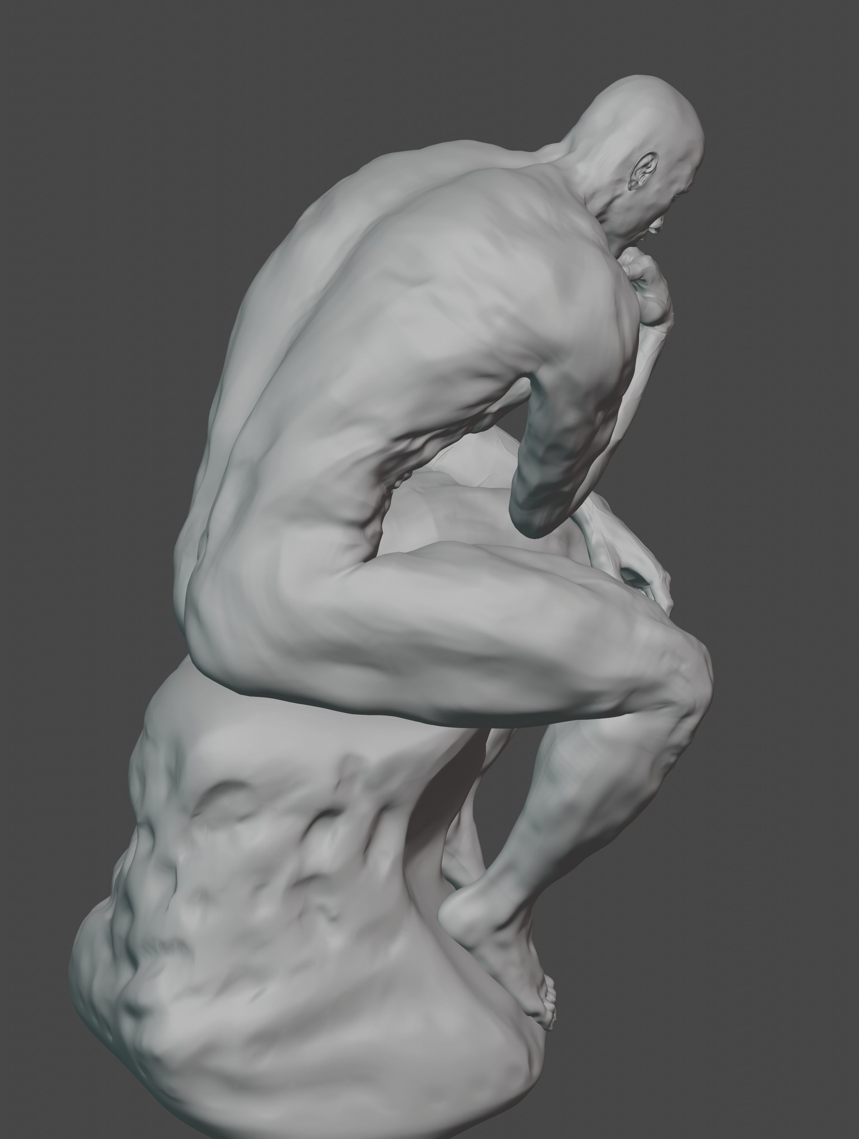  statue of the thinker was sculpted from Dwayne Johnson 3D print model_7