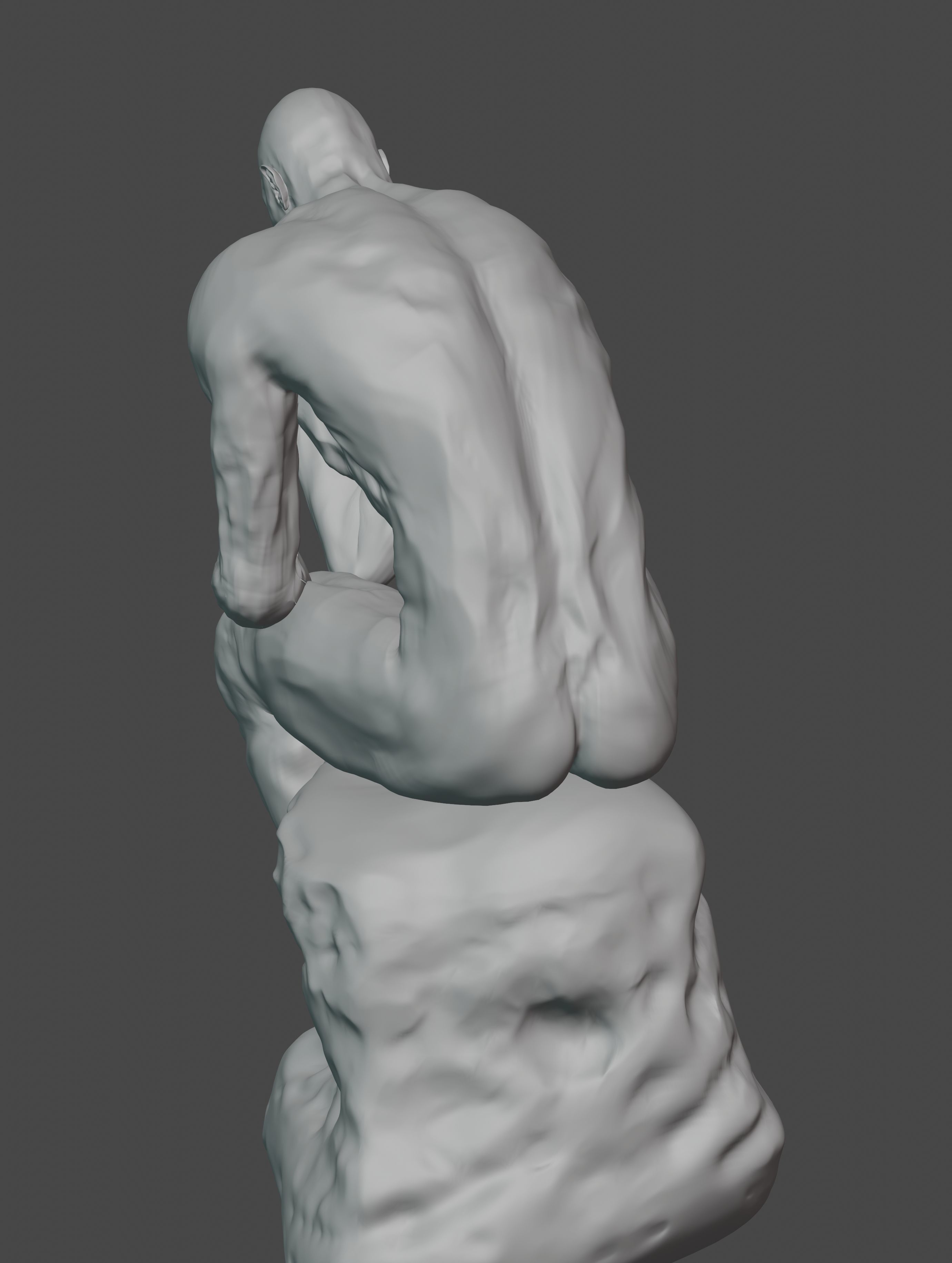  statue of the thinker was sculpted from Dwayne Johnson 3D print model_15