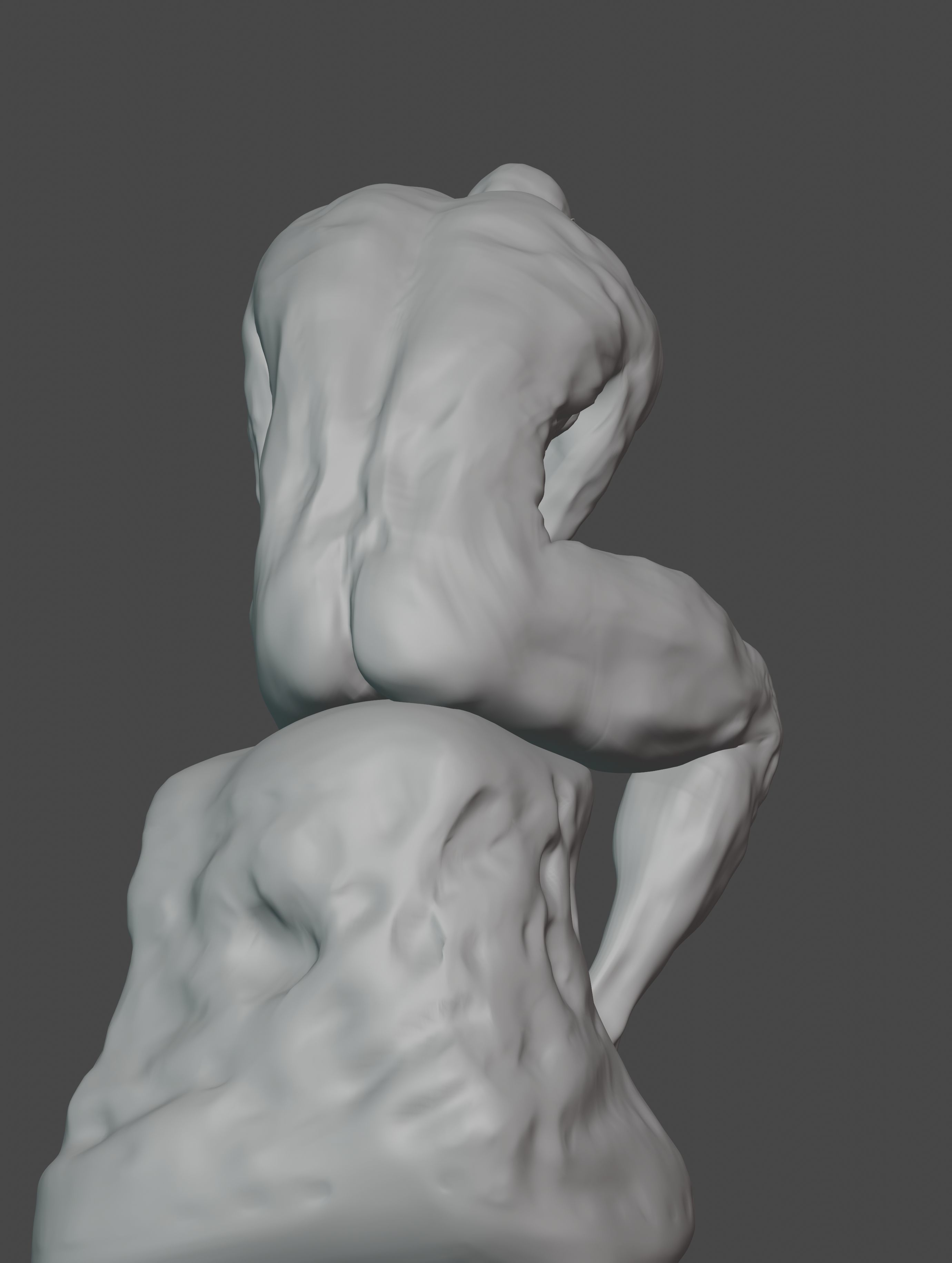  statue of the thinker was sculpted from Dwayne Johnson 3D print model_35