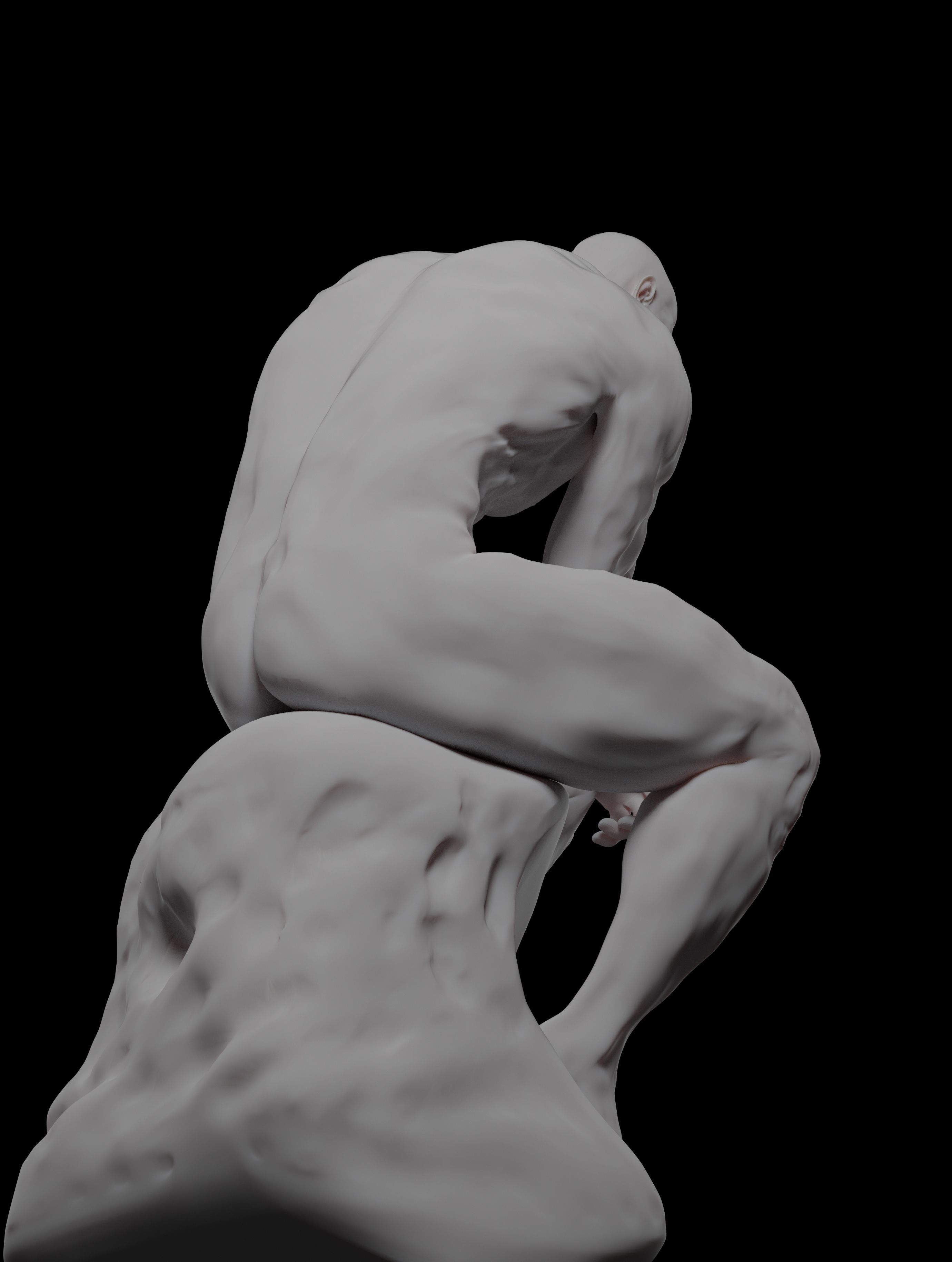  statue of the thinker was sculpted from Dwayne Johnson 3D print model_8