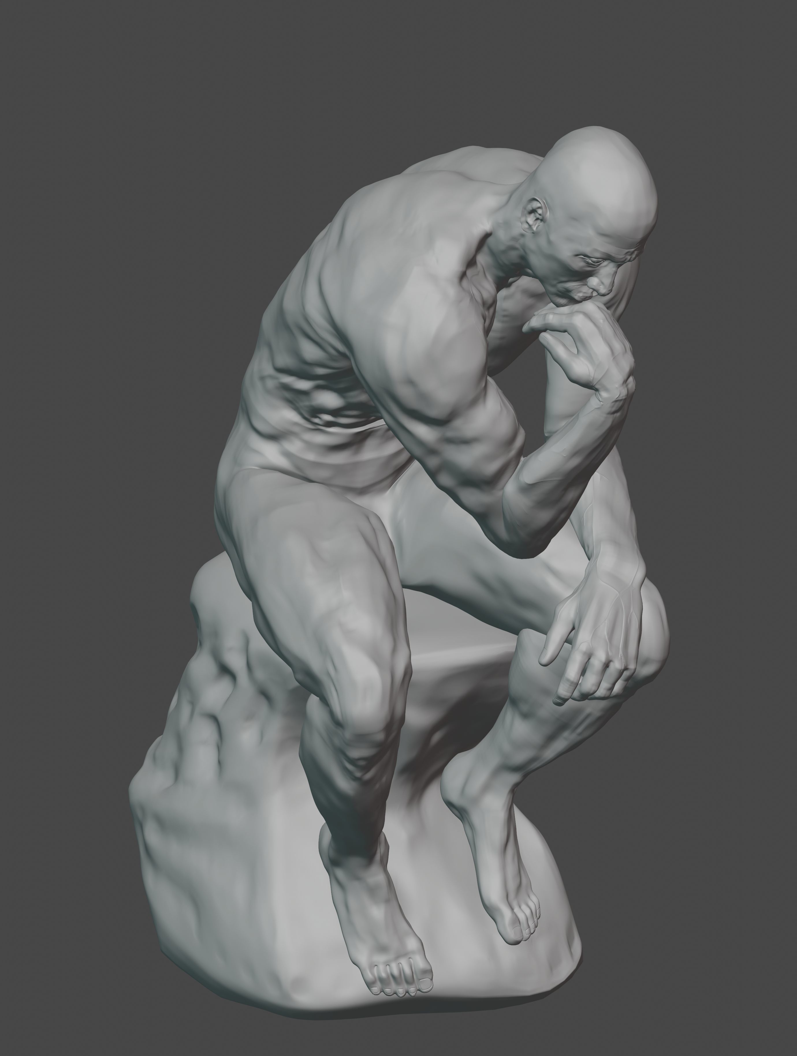  statue of the thinker was sculpted from Dwayne Johnson 3D print model_1