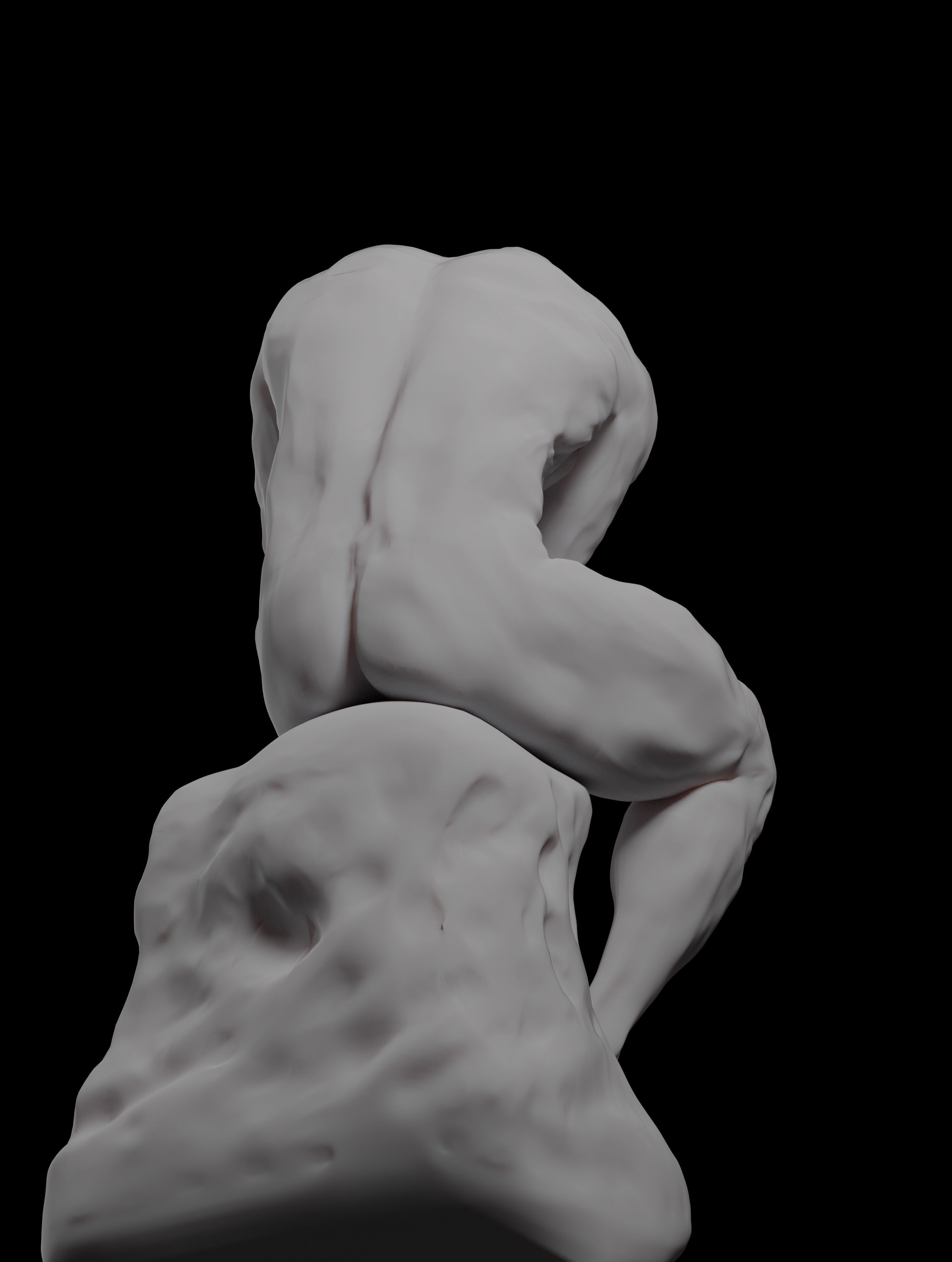  statue of the thinker was sculpted from Dwayne Johnson 3D print model_10