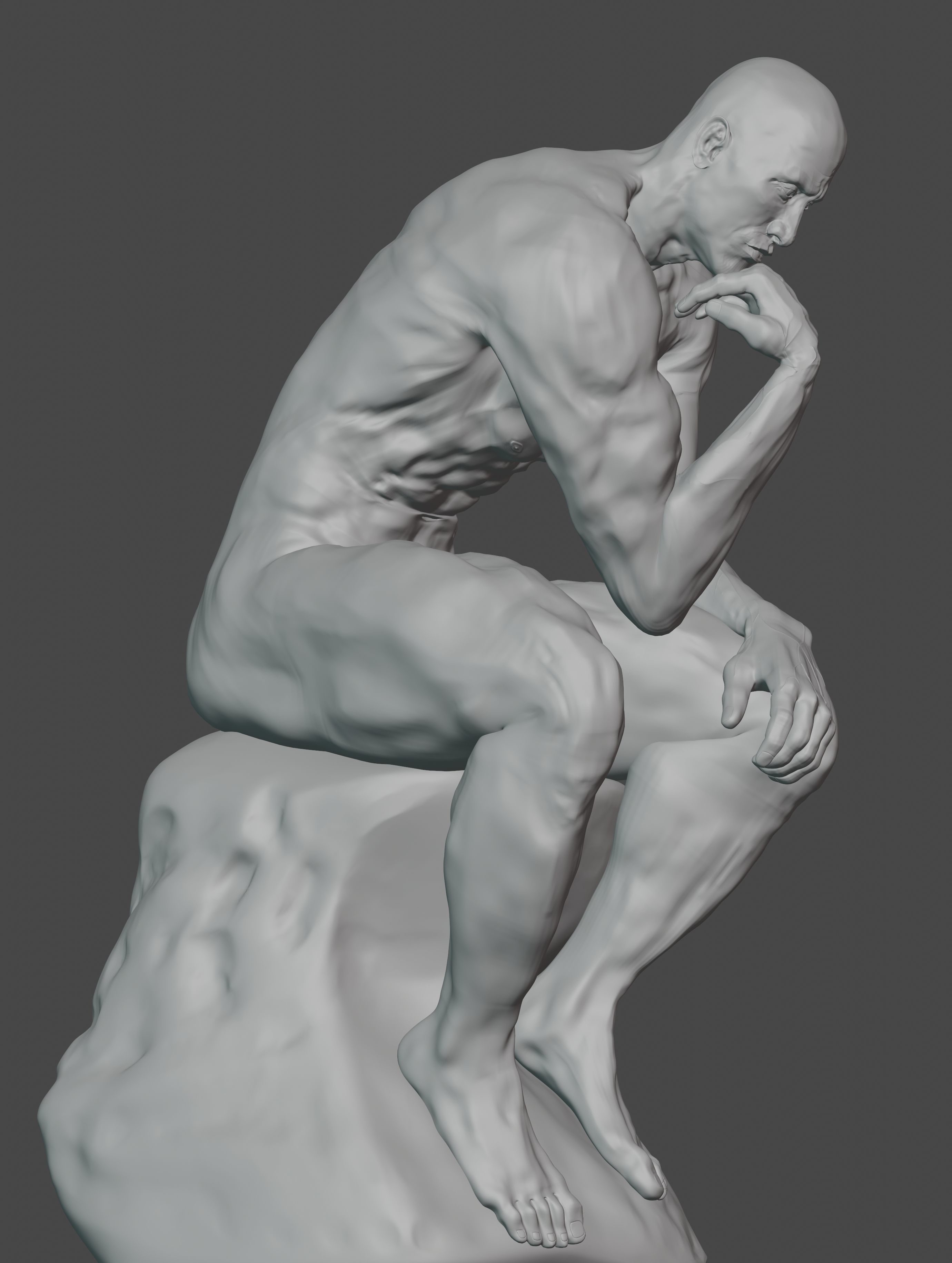  statue of the thinker was sculpted from Dwayne Johnson 3D print model_31