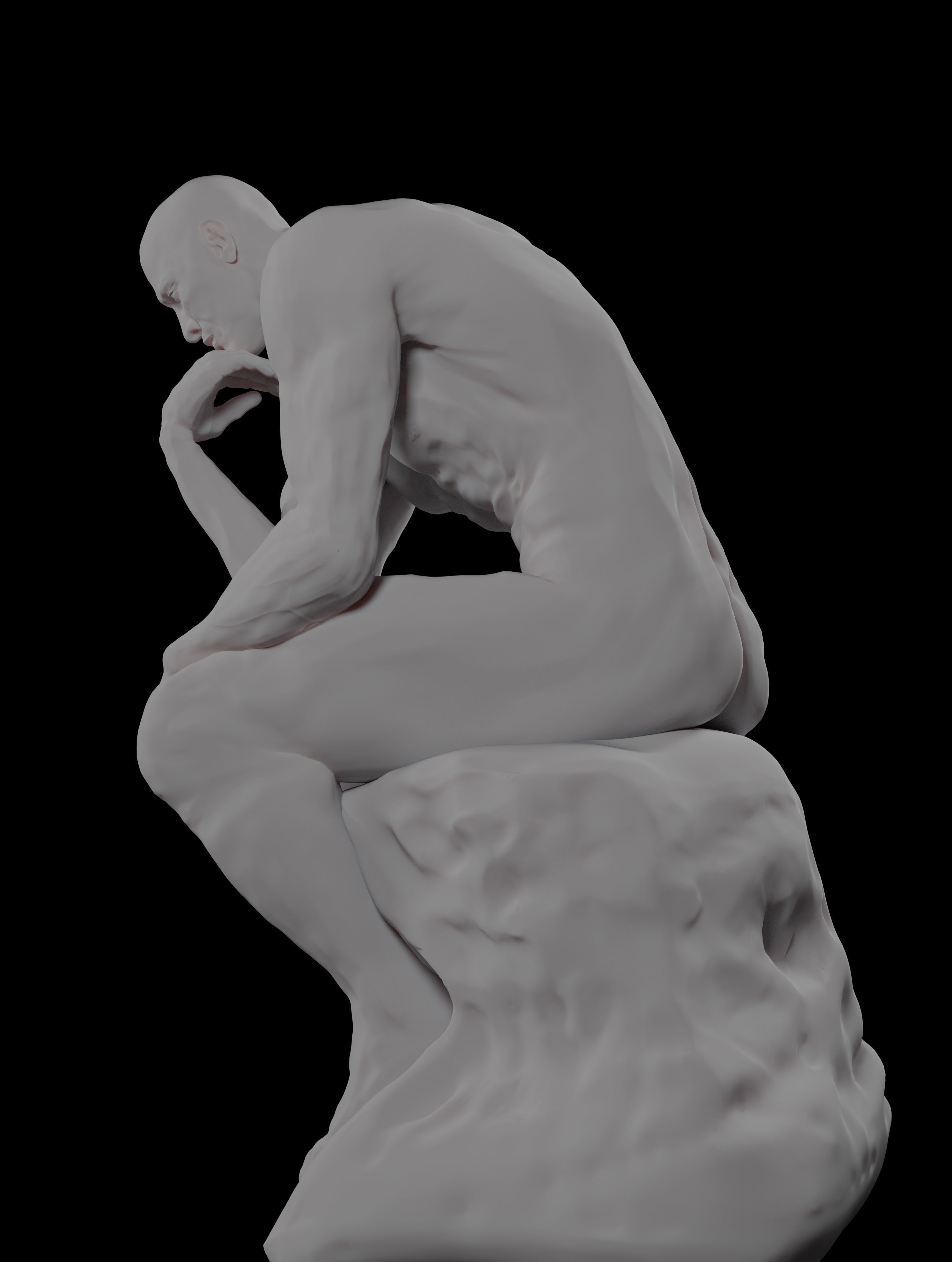  statue of the thinker was sculpted from Dwayne Johnson 3D print model_18