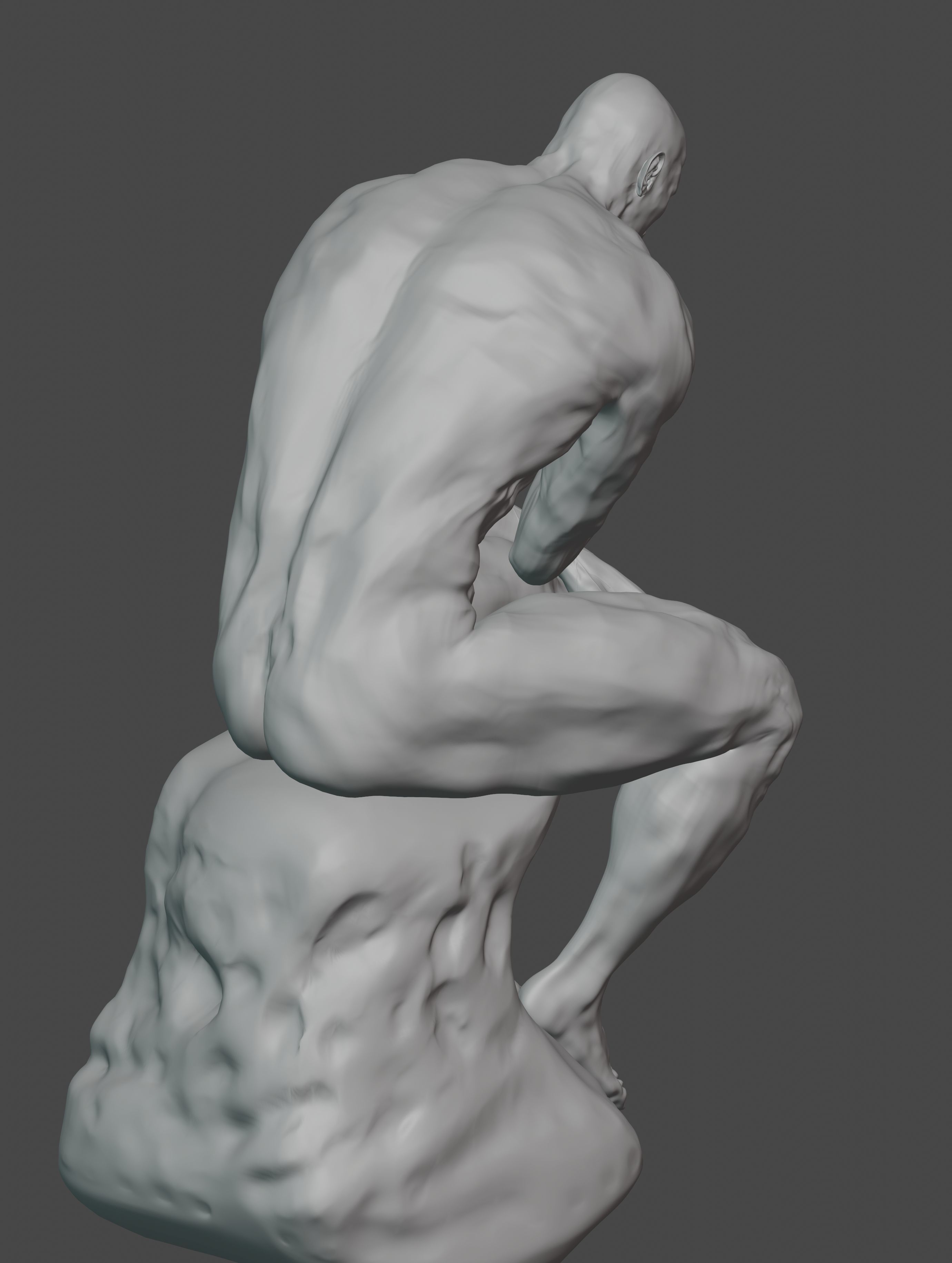  statue of the thinker was sculpted from Dwayne Johnson 3D print model_9