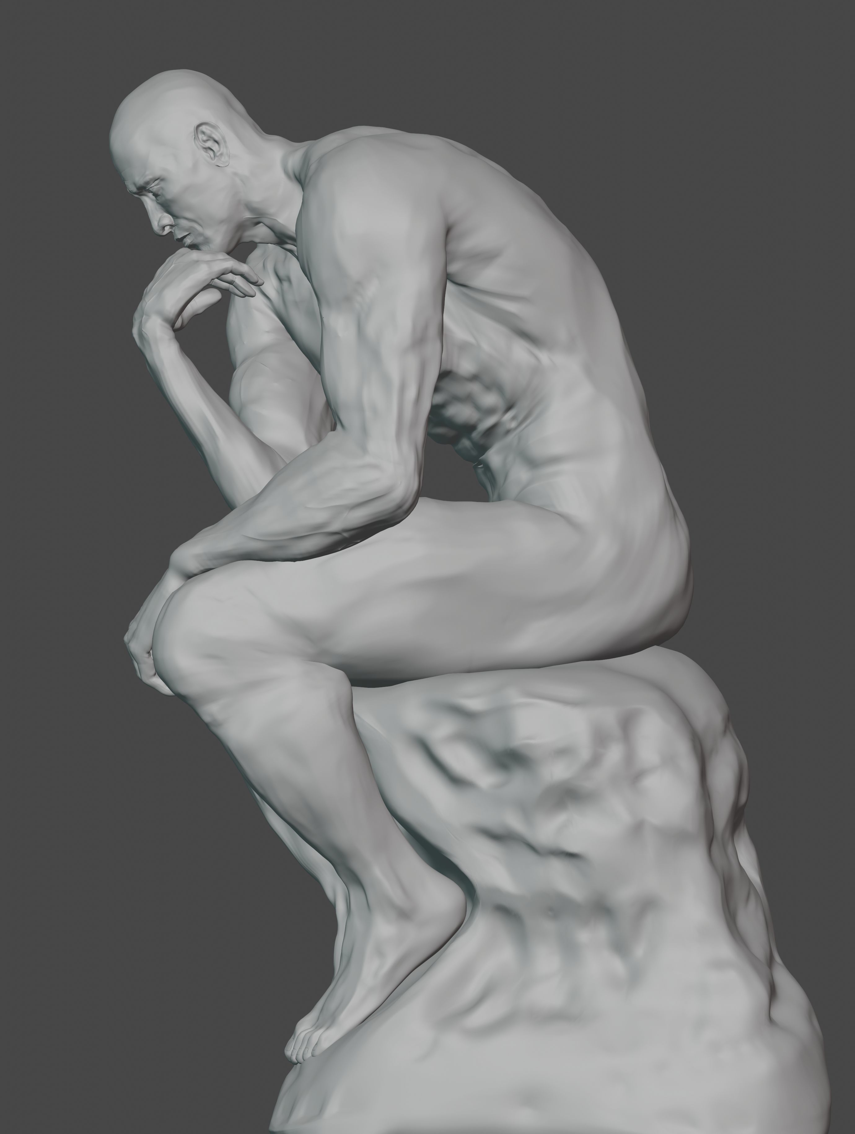  statue of the thinker was sculpted from Dwayne Johnson 3D print model_28