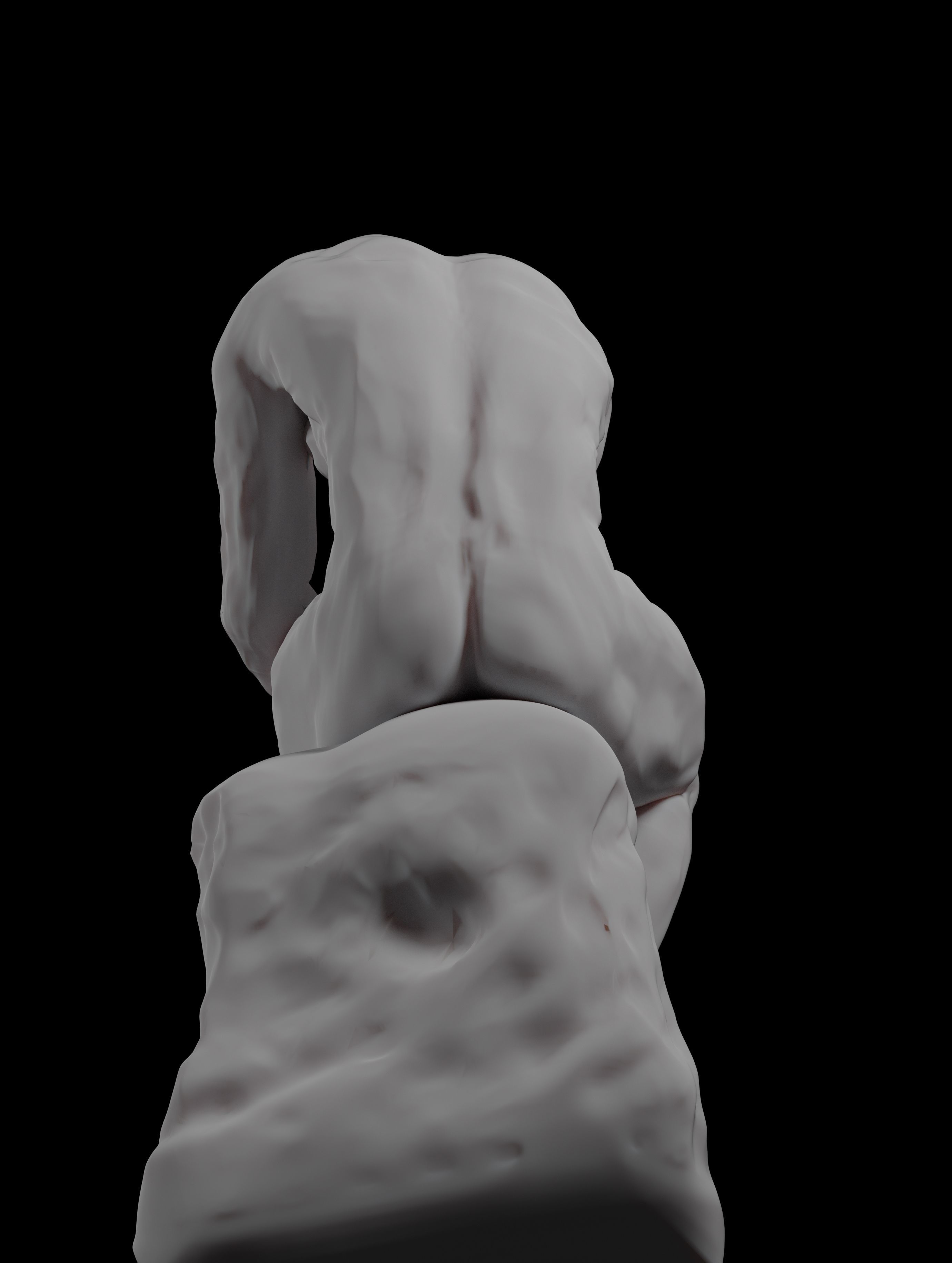  statue of the thinker was sculpted from Dwayne Johnson 3D print model_12