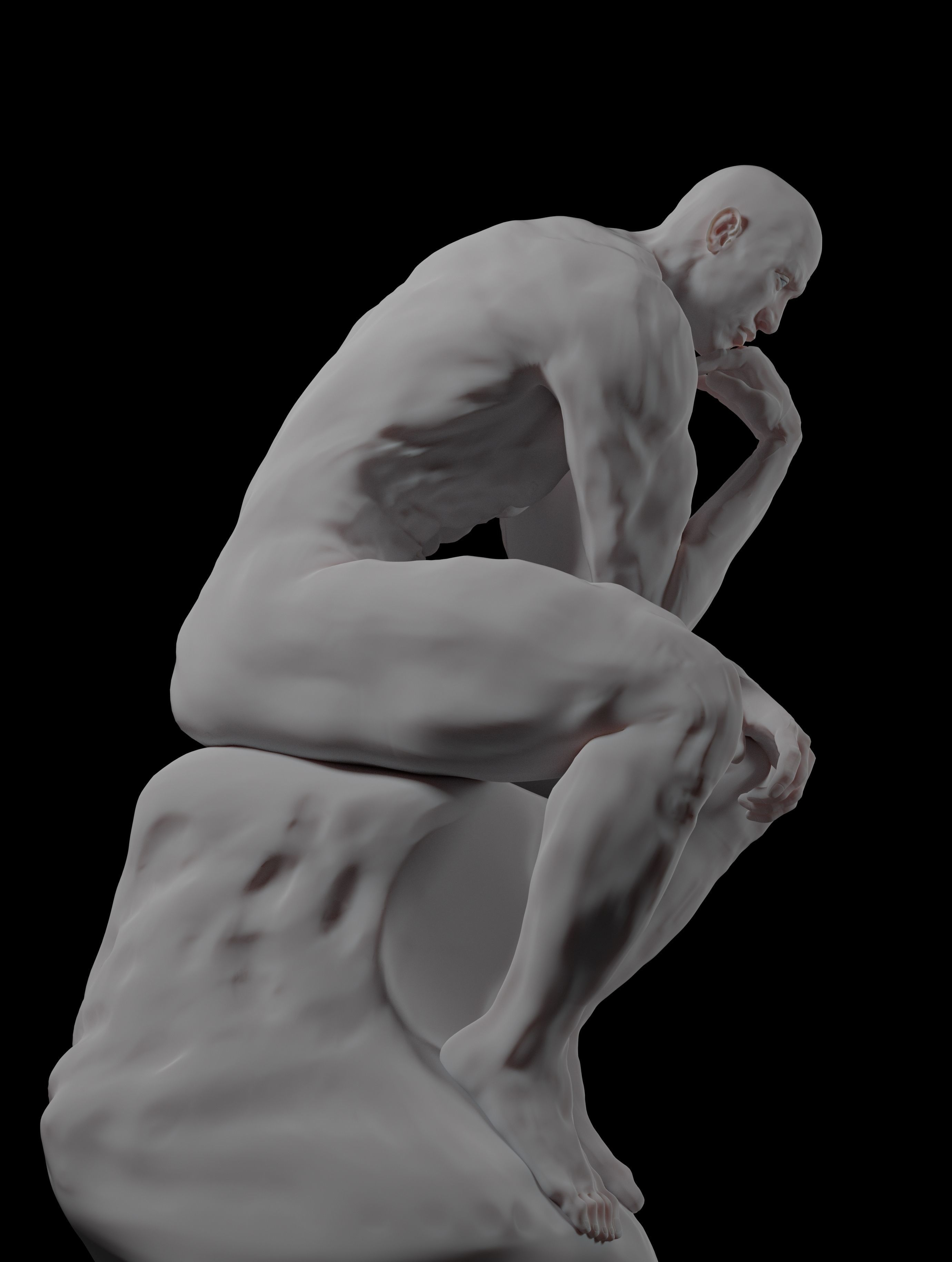  statue of the thinker was sculpted from Dwayne Johnson 3D print model_4