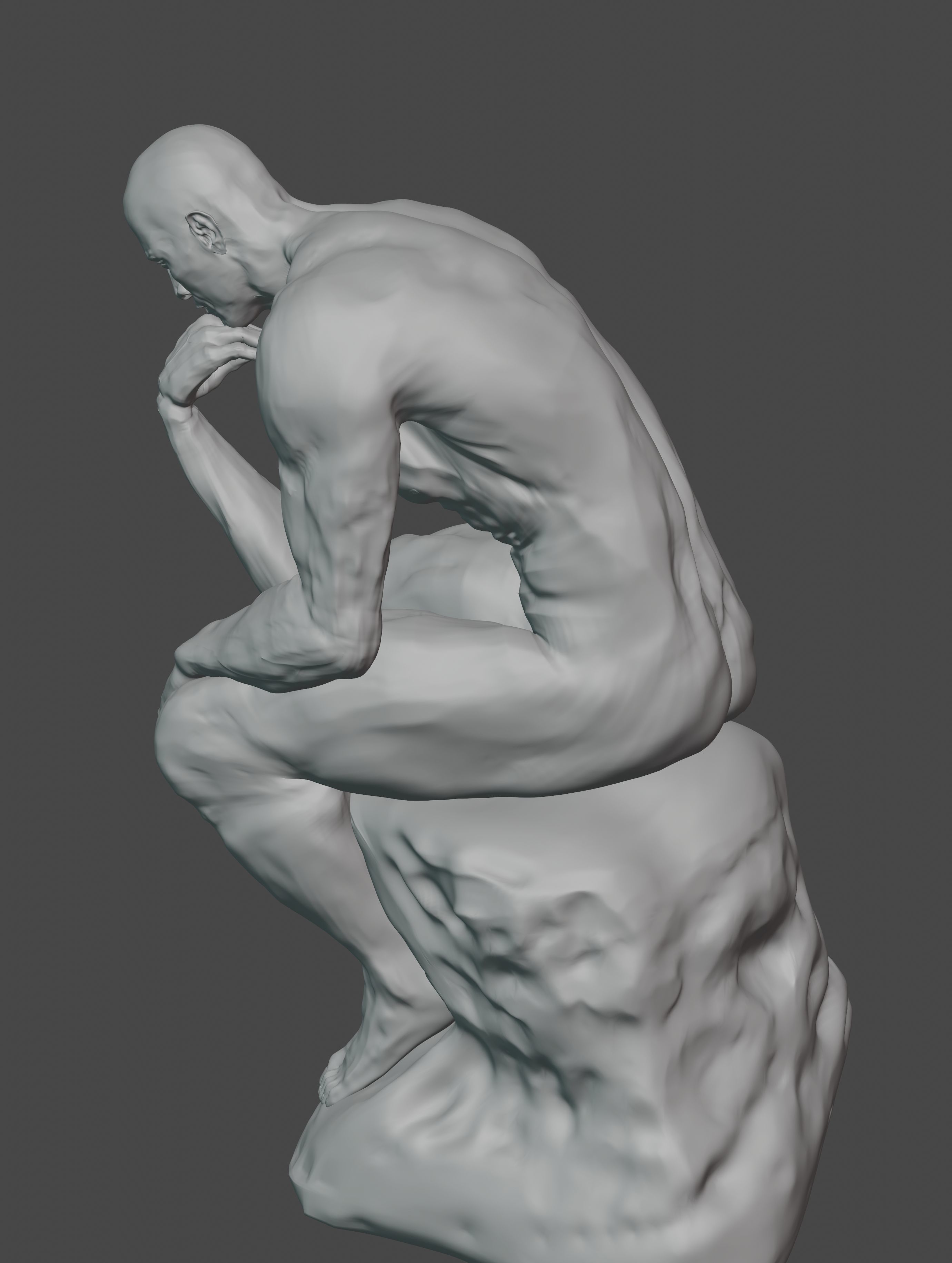  statue of the thinker was sculpted from Dwayne Johnson 3D print model_19