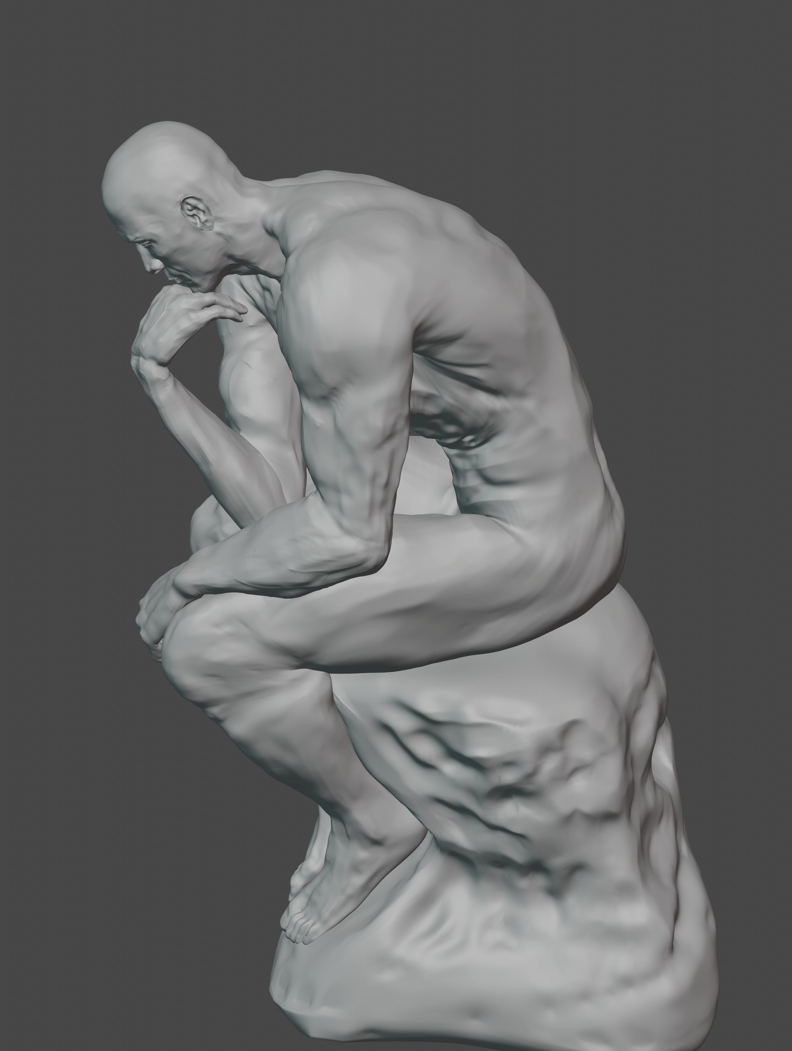  statue of the thinker was sculpted from Dwayne Johnson 3D print model_21