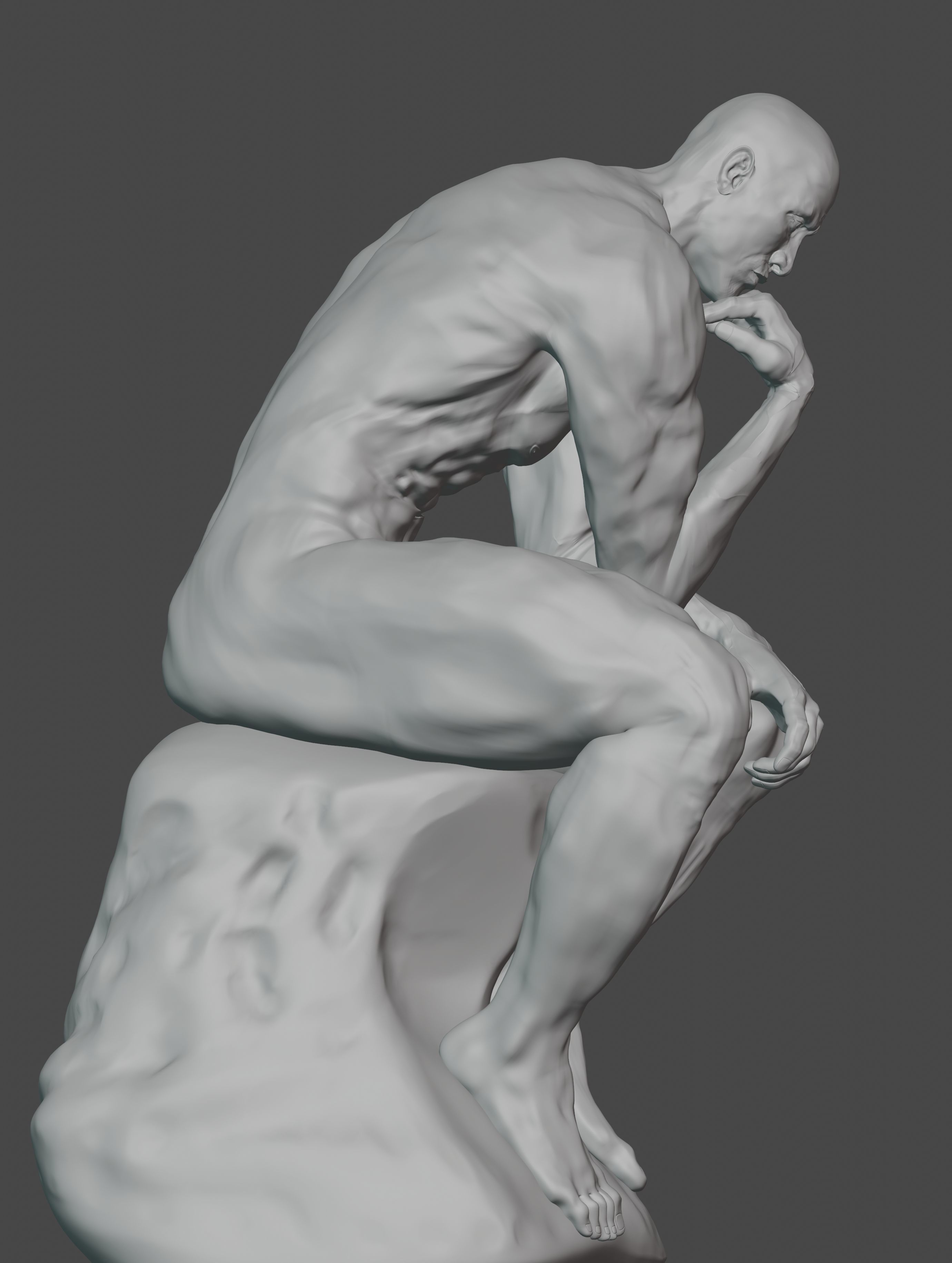  statue of the thinker was sculpted from Dwayne Johnson 3D print model_32
