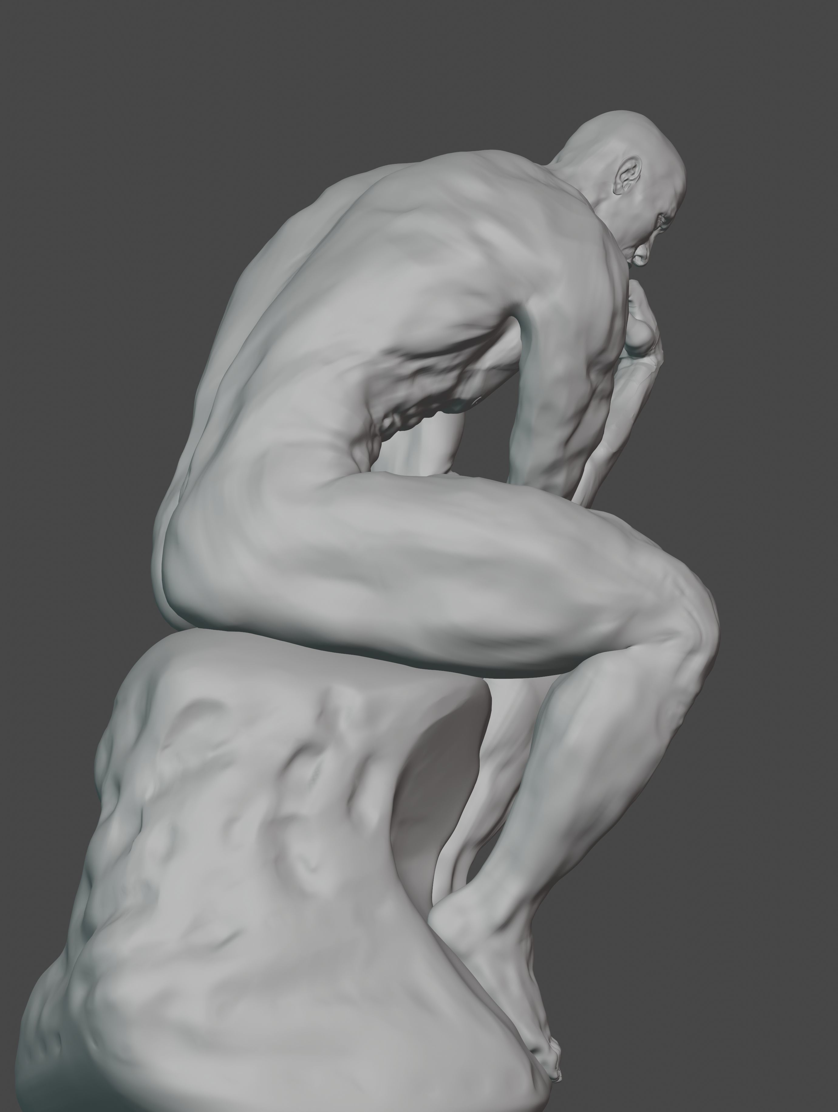  statue of the thinker was sculpted from Dwayne Johnson 3D print model_33