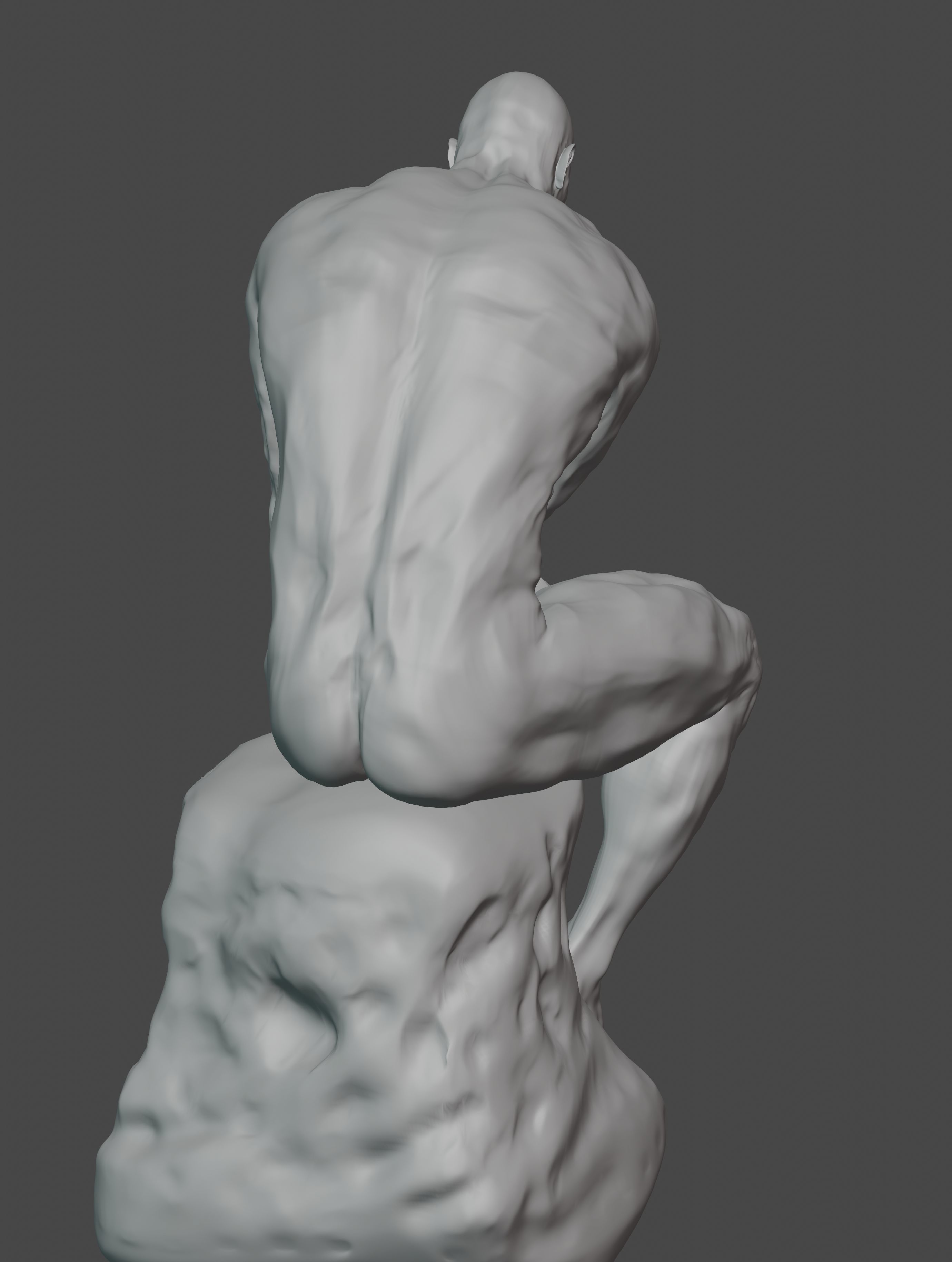  statue of the thinker was sculpted from Dwayne Johnson 3D print model_11