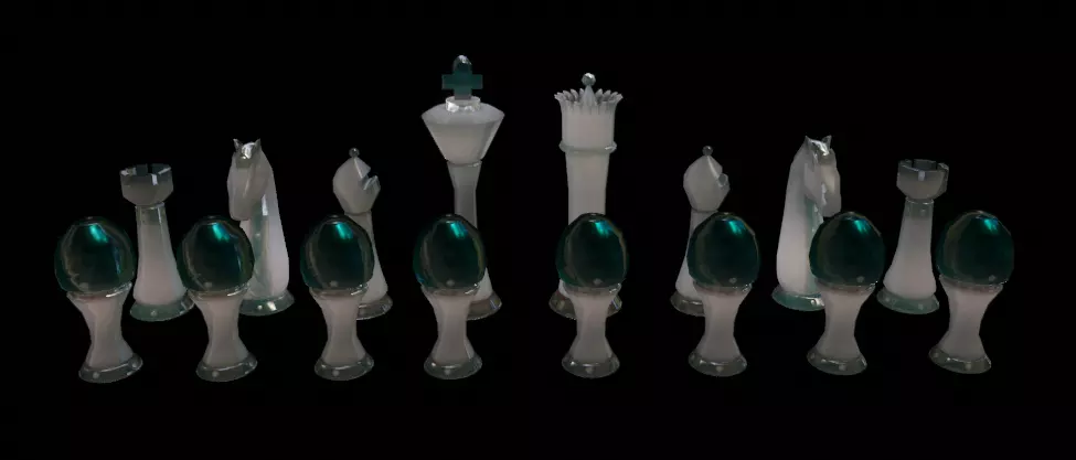 chess pieces Free low-poly 3D model
