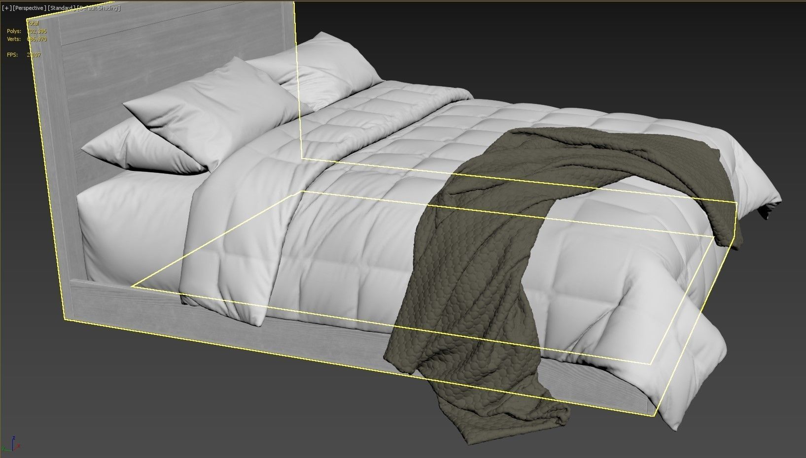 Modern double bed 9 3D model_3